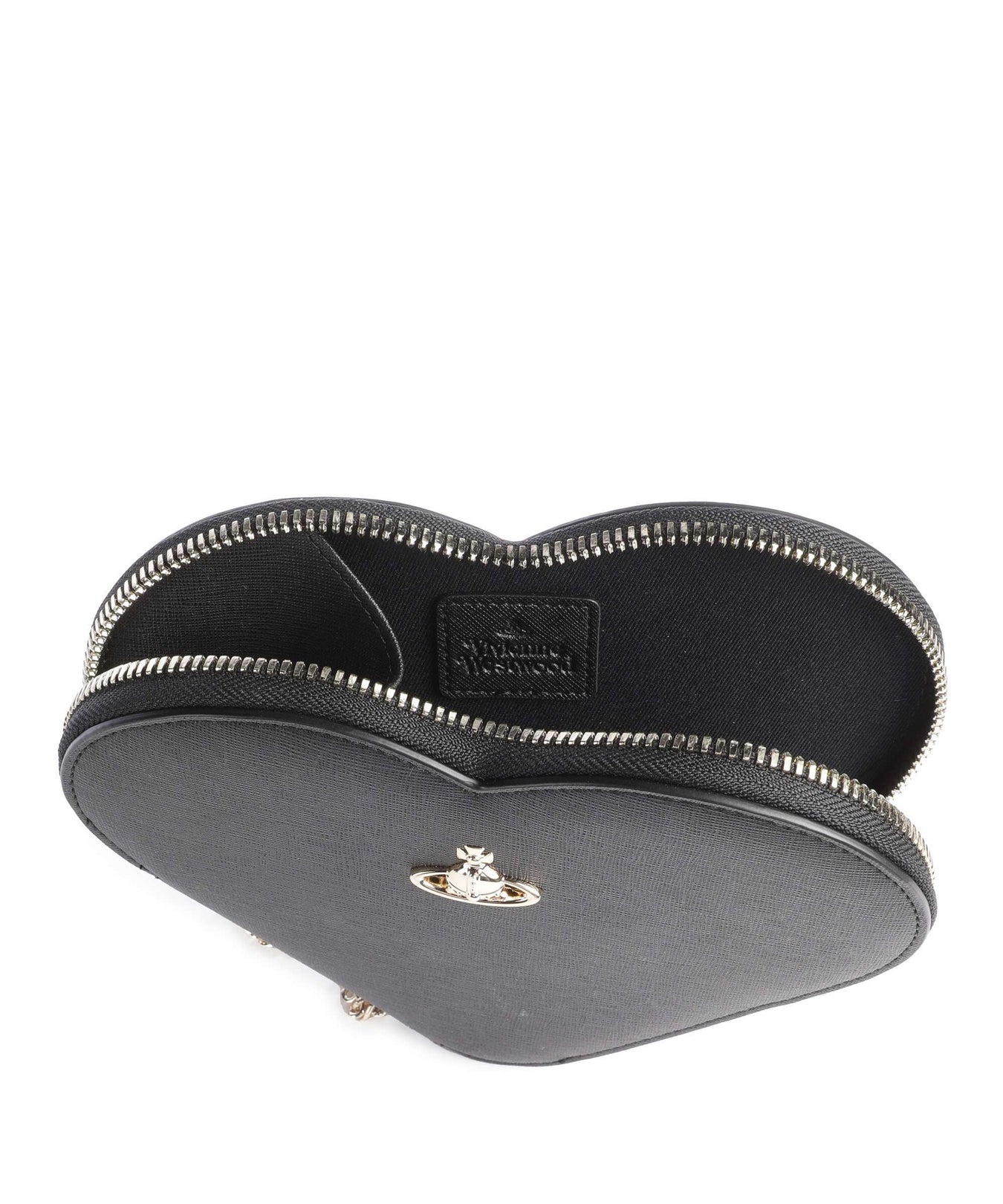 Vivienne Westwood Heart Saffiano Biogreen Crossbody bag black