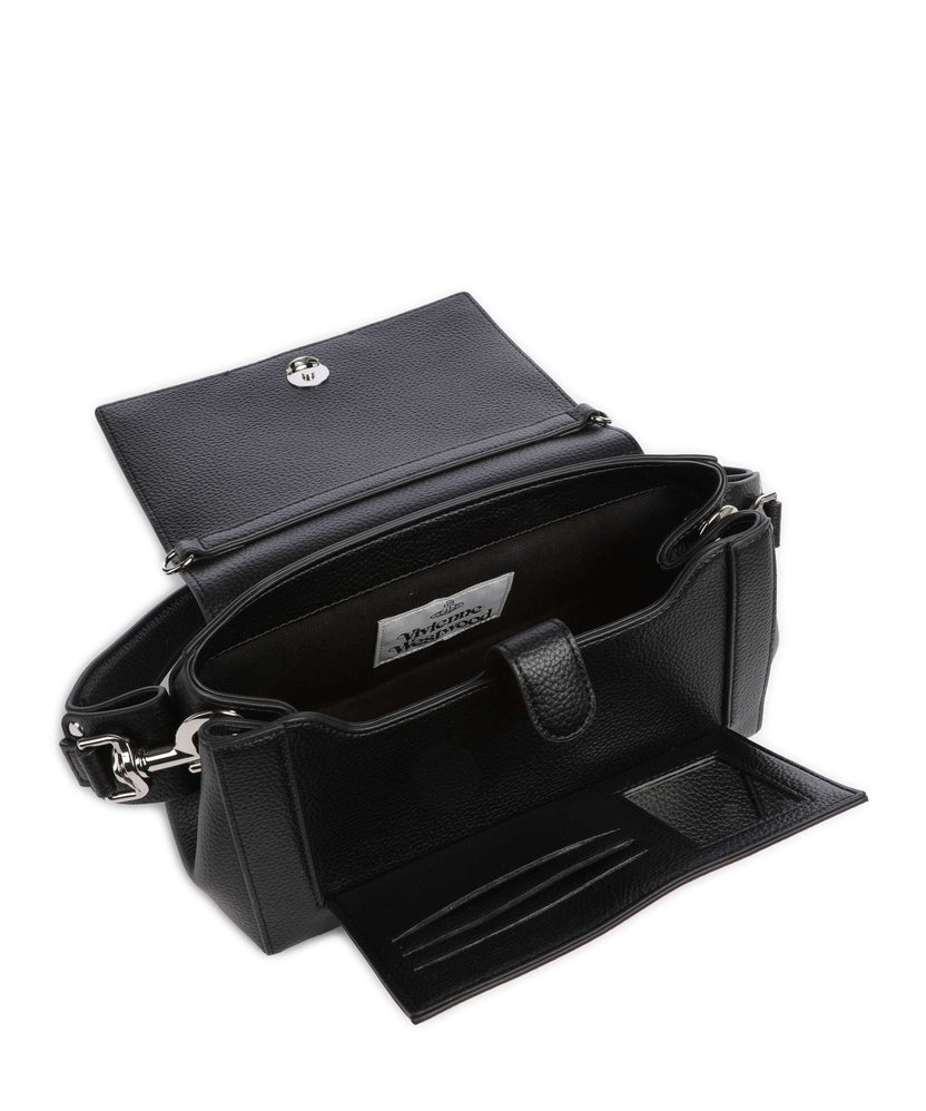 Vivienne Westwood Hazel Re-Vegan Grain Medium Shoulder bag black