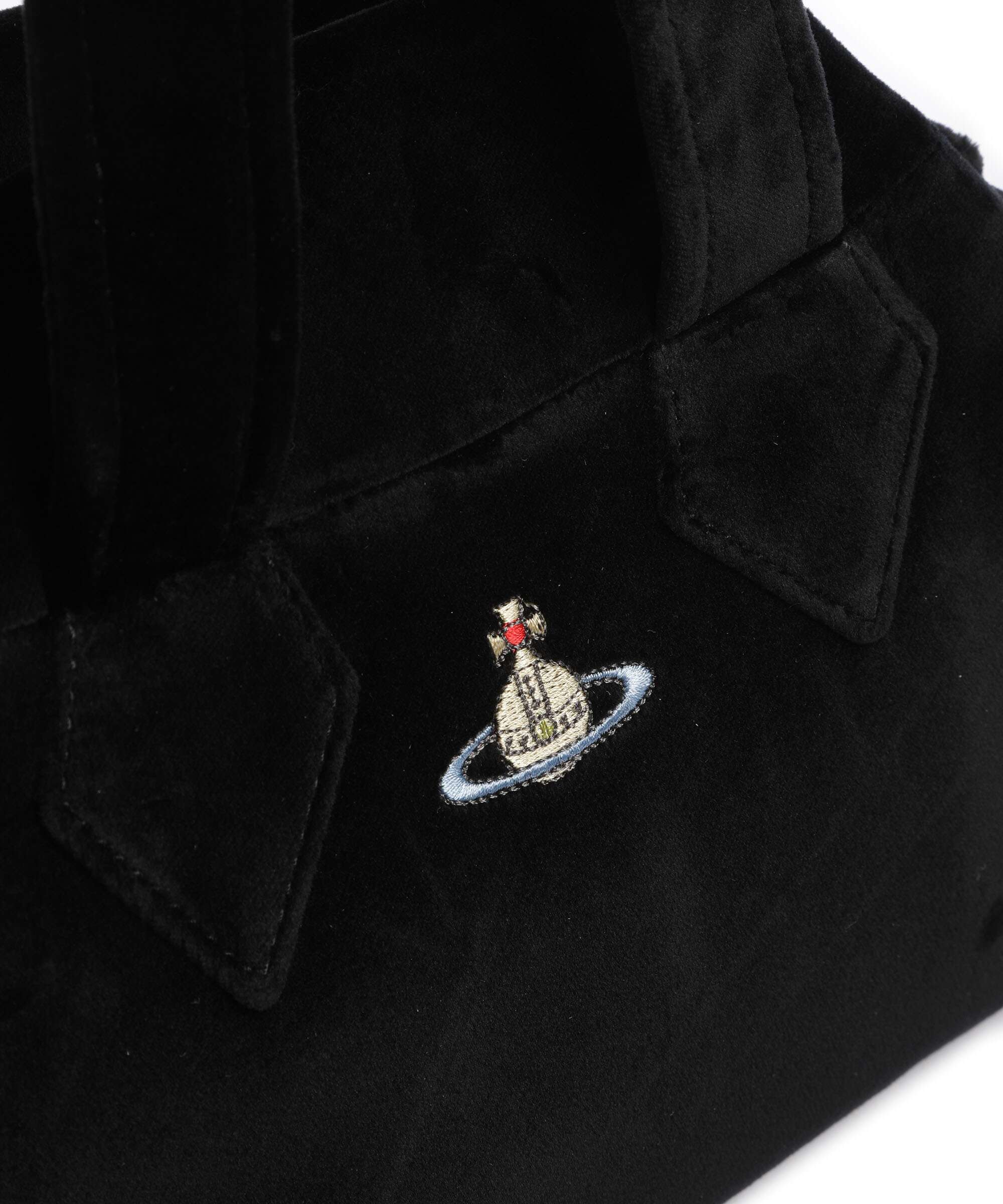 Vivienne Westwood Archive Velvet Medium Handbag black