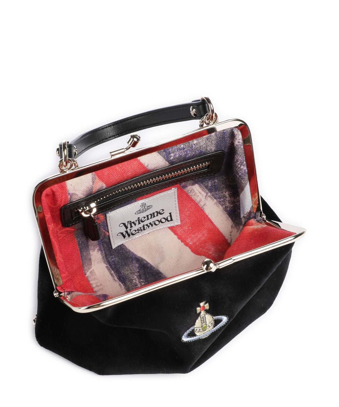 Vivienne Westwood Granny Frame Velvet Crossbody bag black