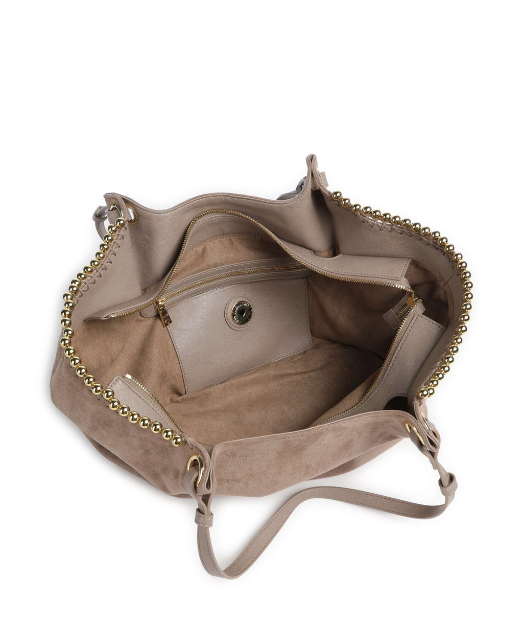 Love Moschino Gold Bead Tote bag sabbia