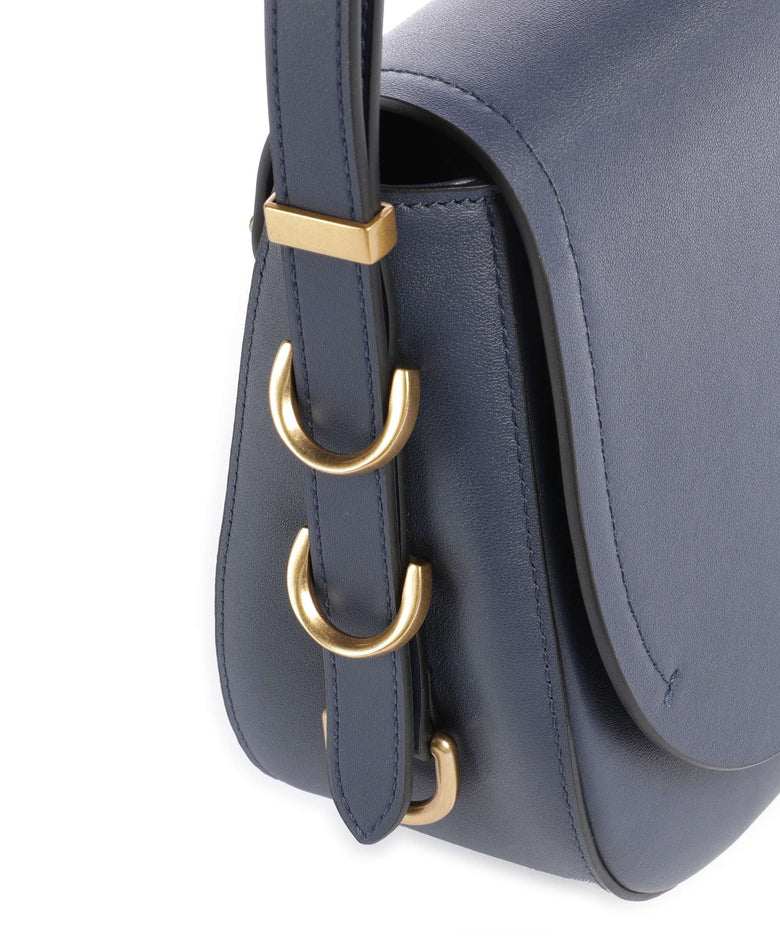 Pinko Saddle Classic Crossbody bag blu indaco ombroso/antique gold