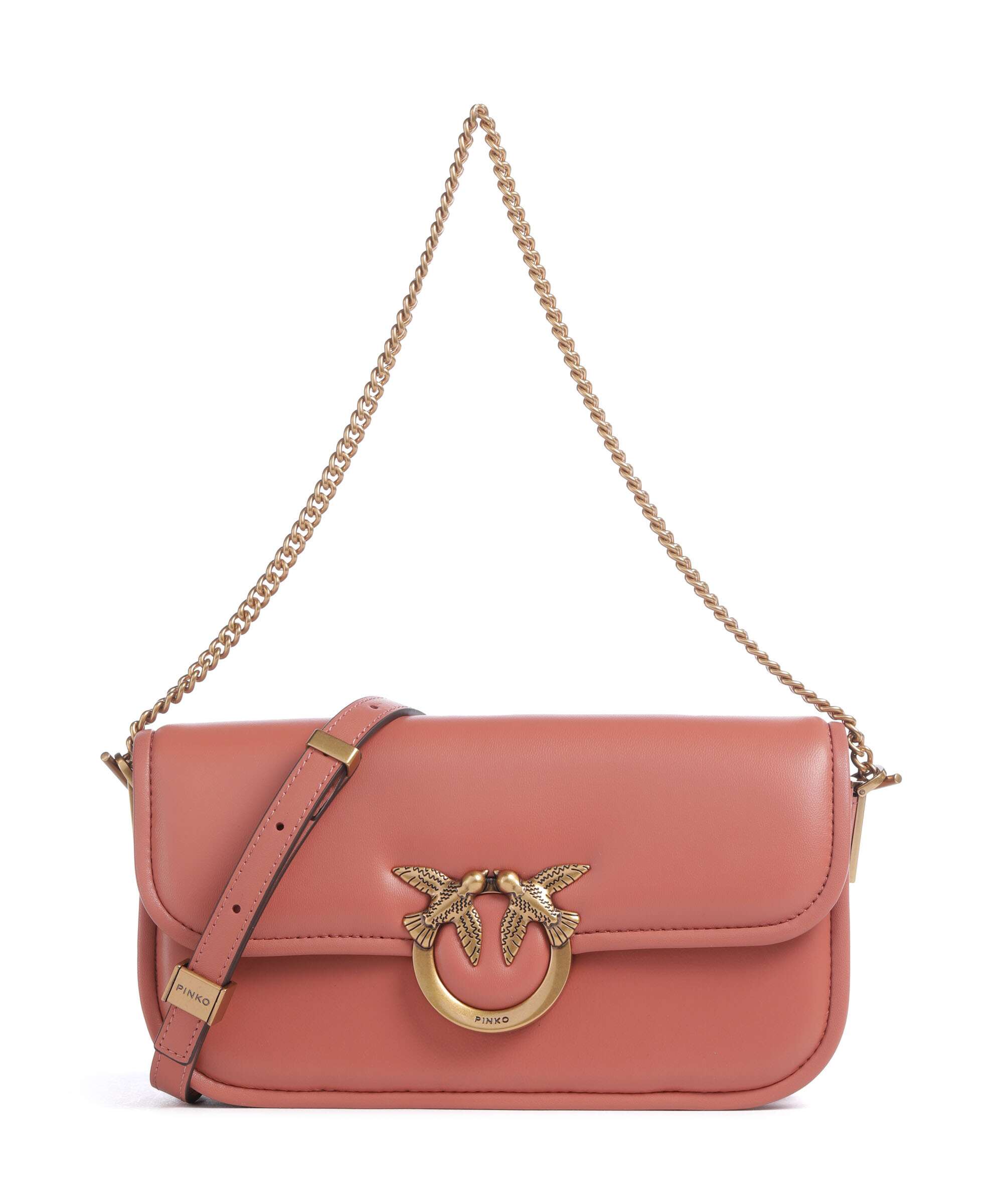 Pinko Love Box Horizontal Shoulder bag marrone aragona/antique gold