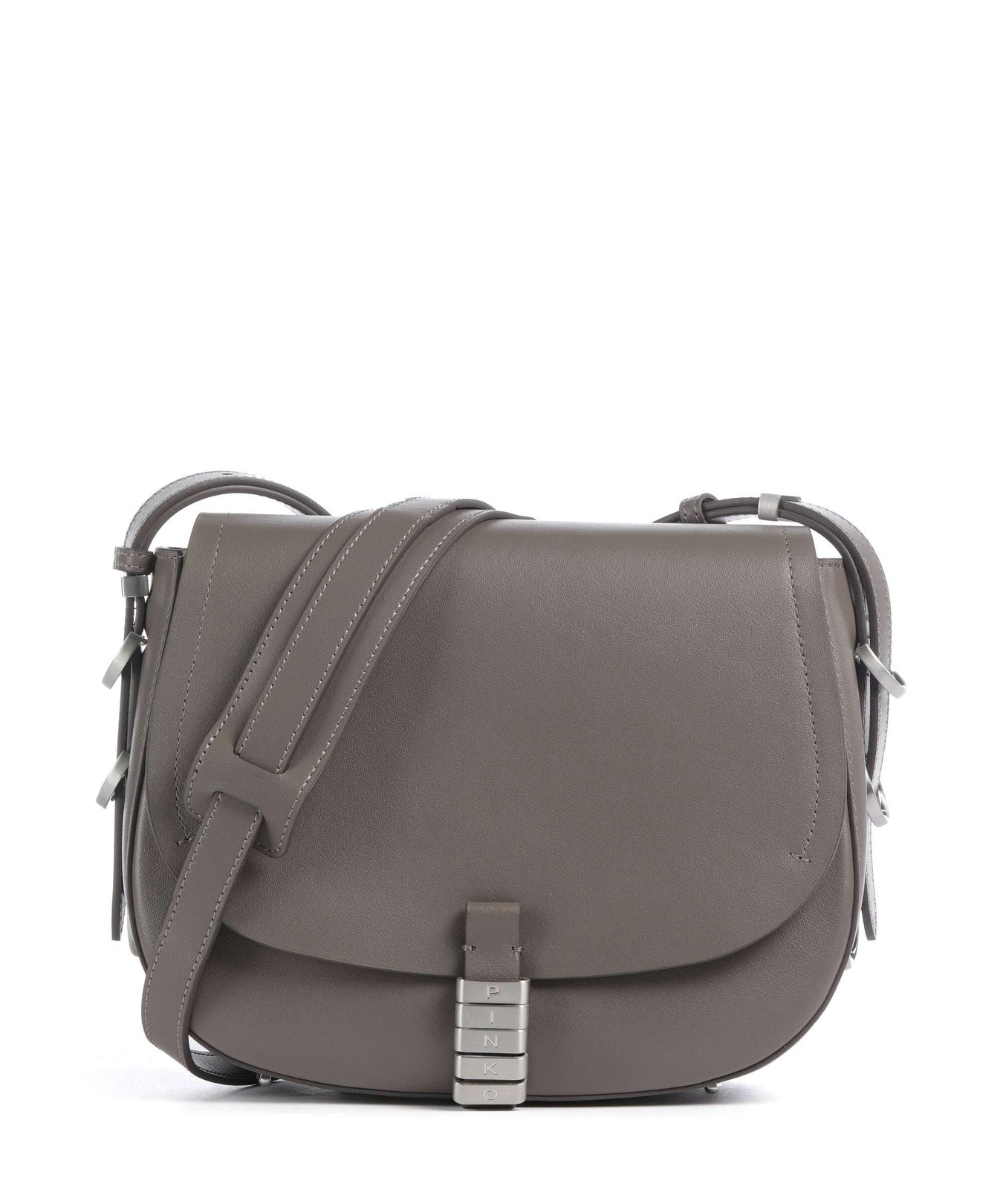 Pinko Saddle Classic Crossbody bag grigio asfalto/matt silver