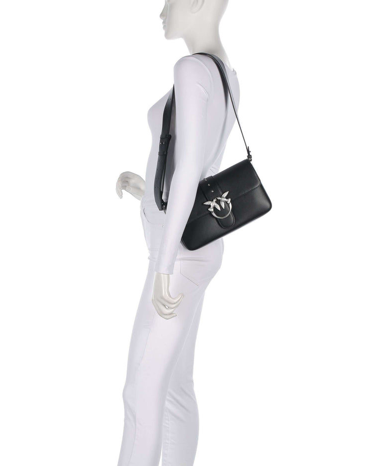 Pinko Love One Classic Slouchy Shoulder bag nero limousine/matt silver