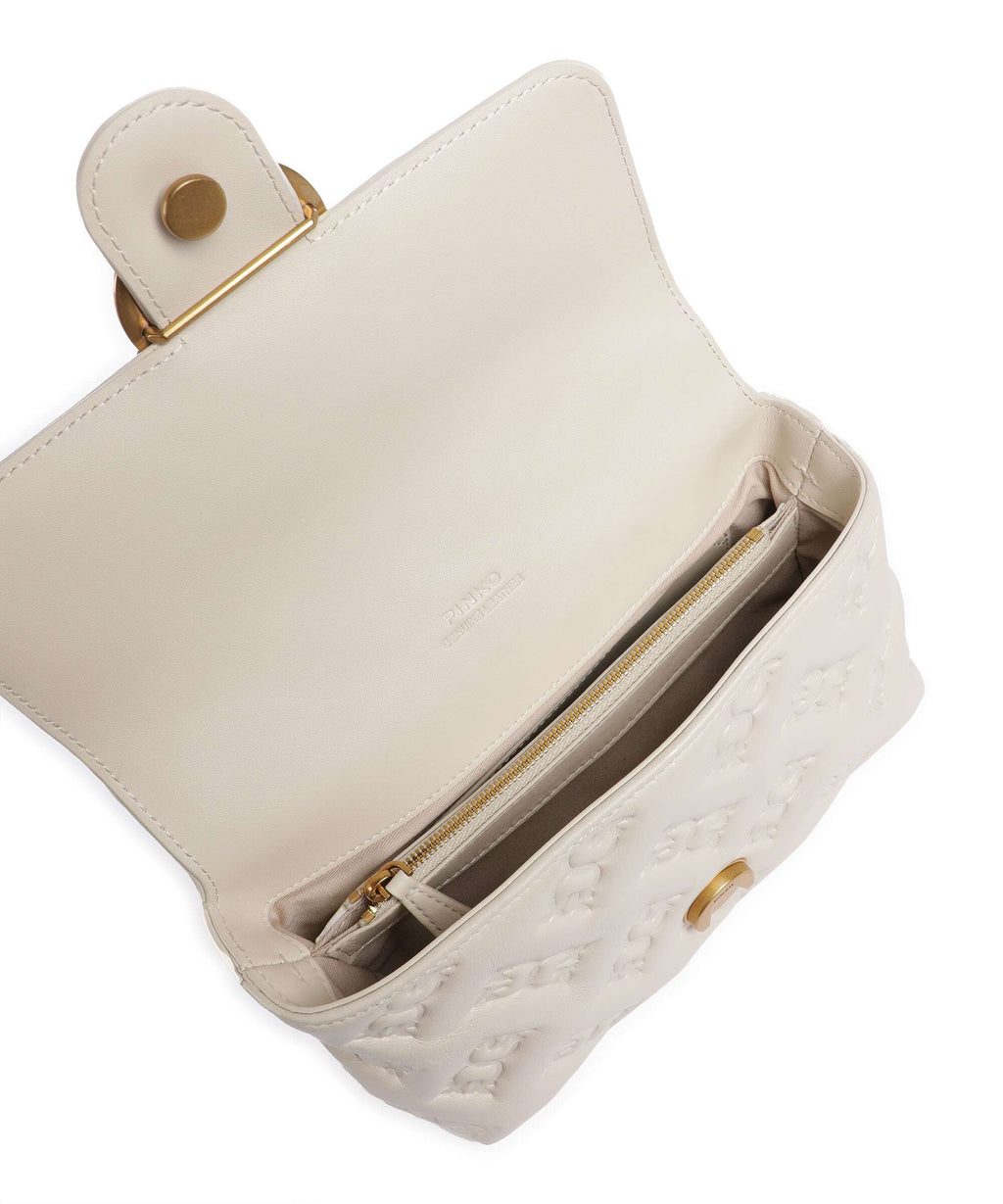 Pinko Love Lady Puff Mini Handbag bianco seta/antique gold