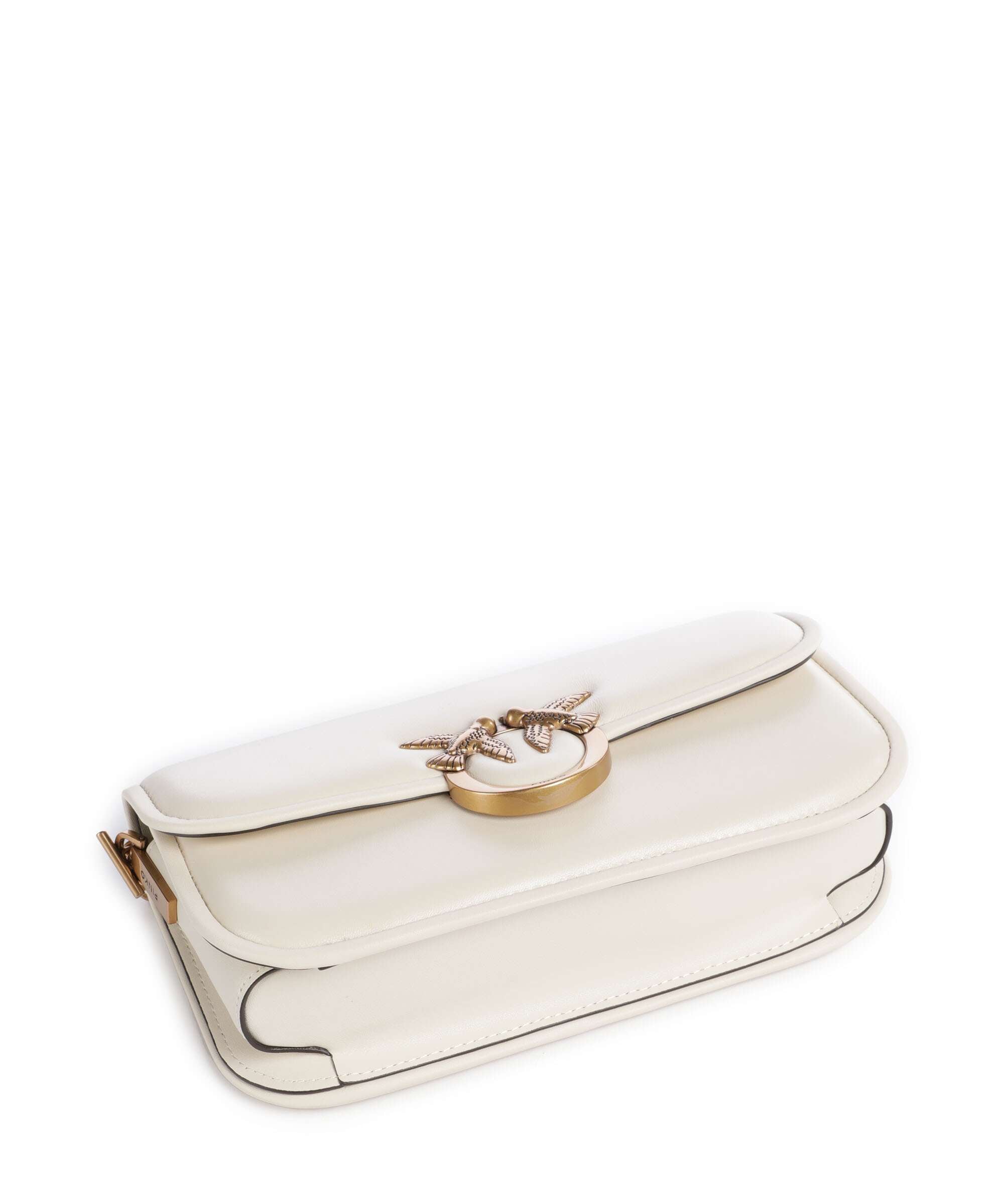Pinko Love Box Horizontal Shoulder bag bianco seta/antique gold