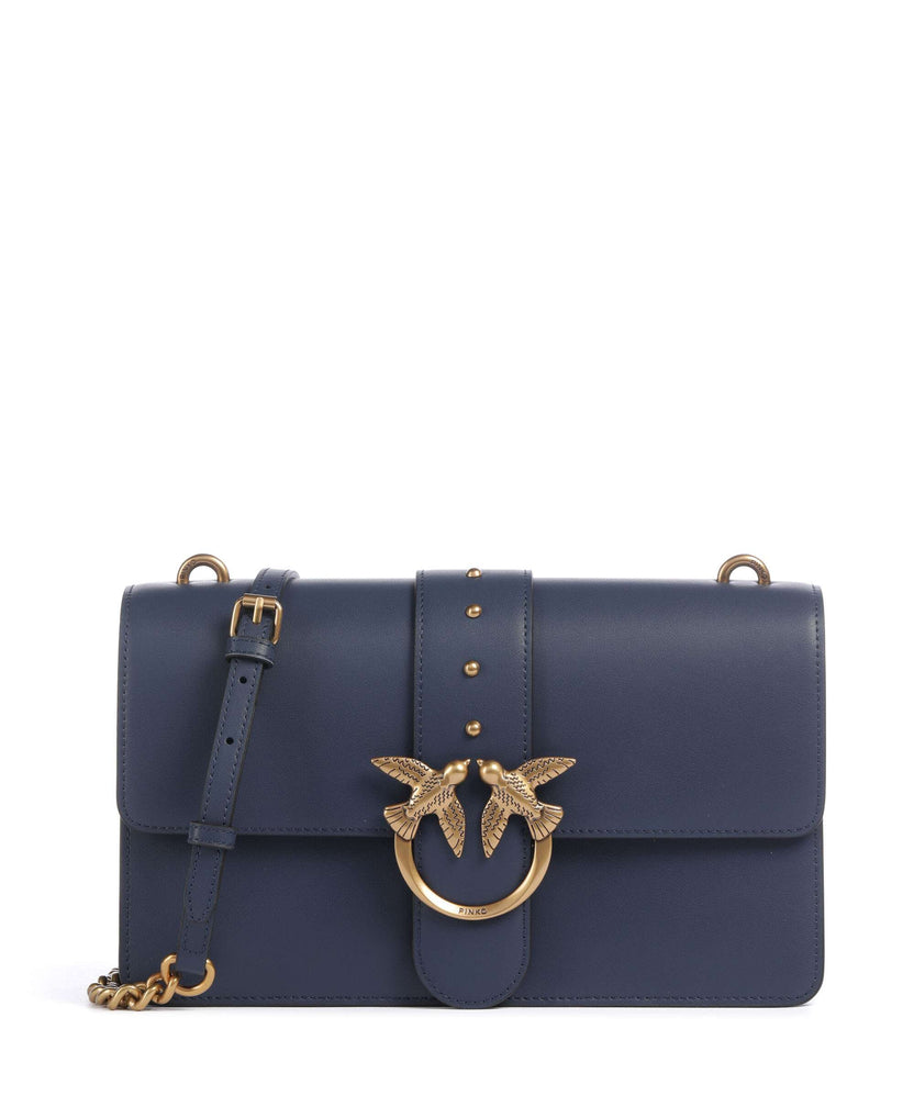 Pinko Love One Classic Crossbody bag blu indaco ombroso/antique gold