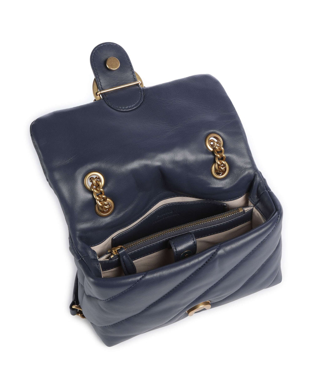 Pinko Love Puff Mini Shoulder bag blu indaco ombroso/antique gold