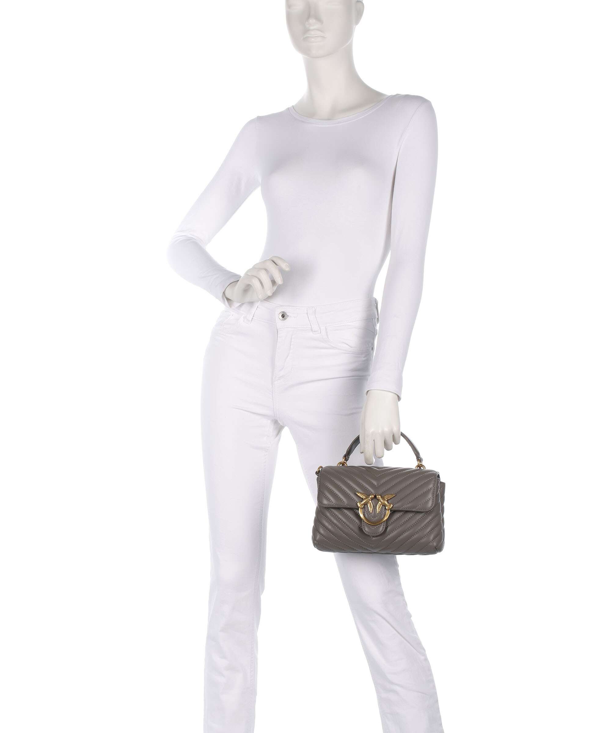 Pinko Love Lady Puff Mini Handbag grigio asfalto/antique gold