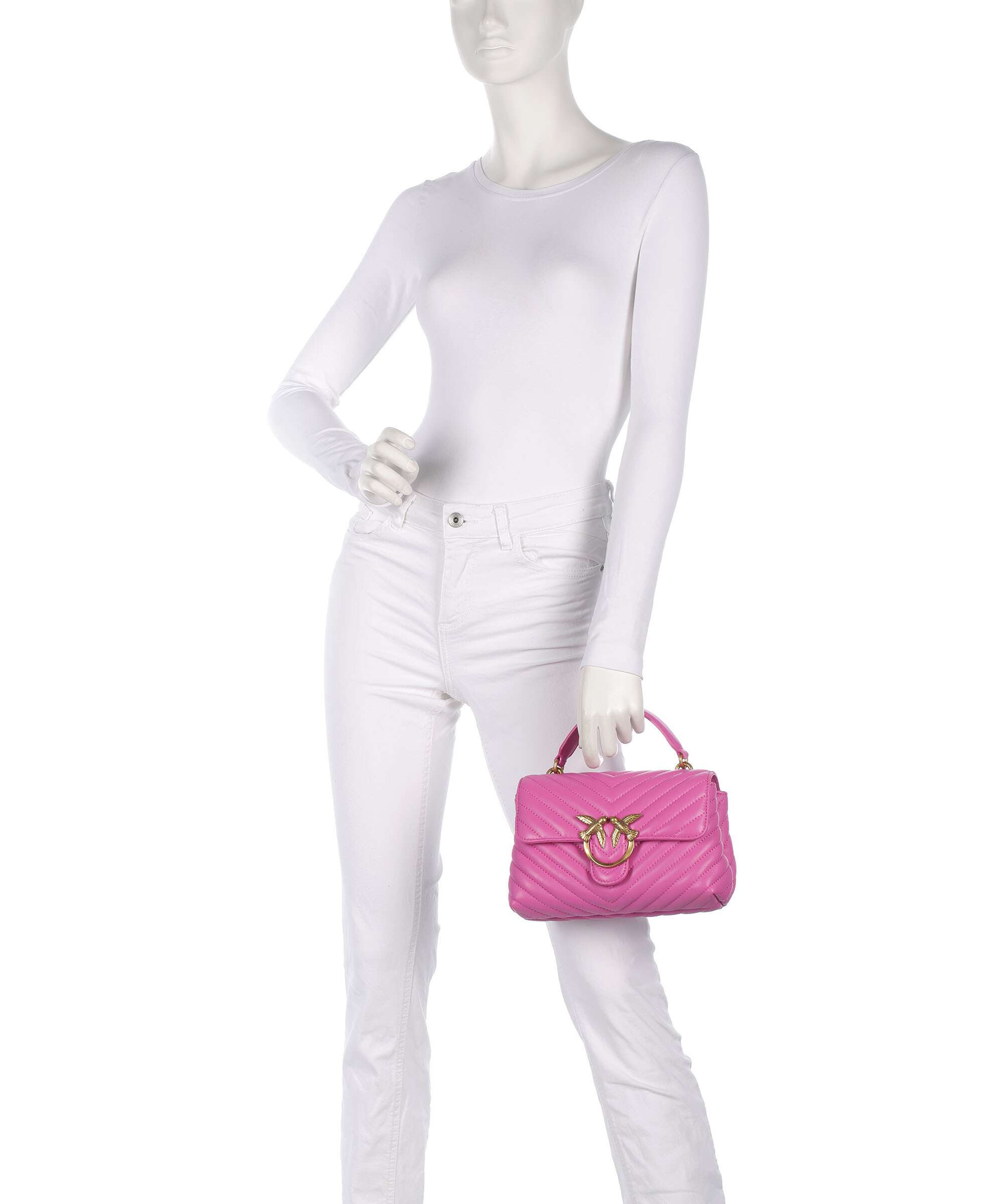 Pinko Love Lady Puff Mini Handbag rosa flogo/antique gold