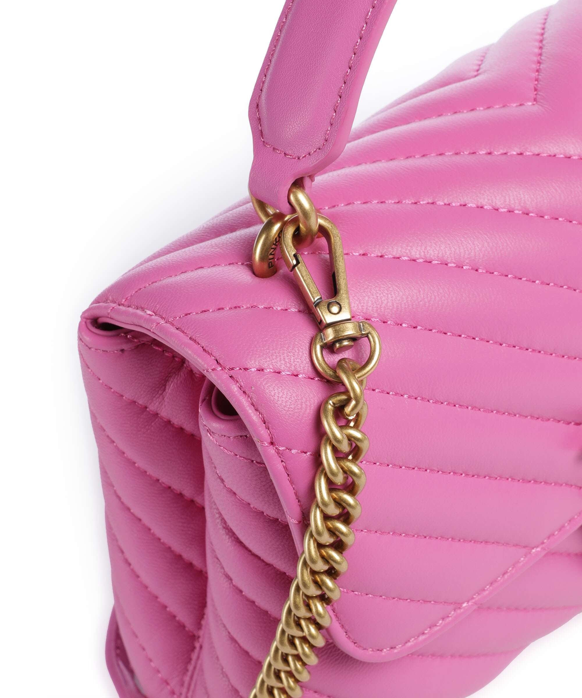 Pinko Love Lady Puff Mini Handbag rosa flogo/antique gold