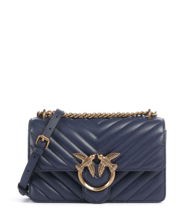 Pinko Love One Mini Torba preko ramena blu indaco ombroso/antique gold