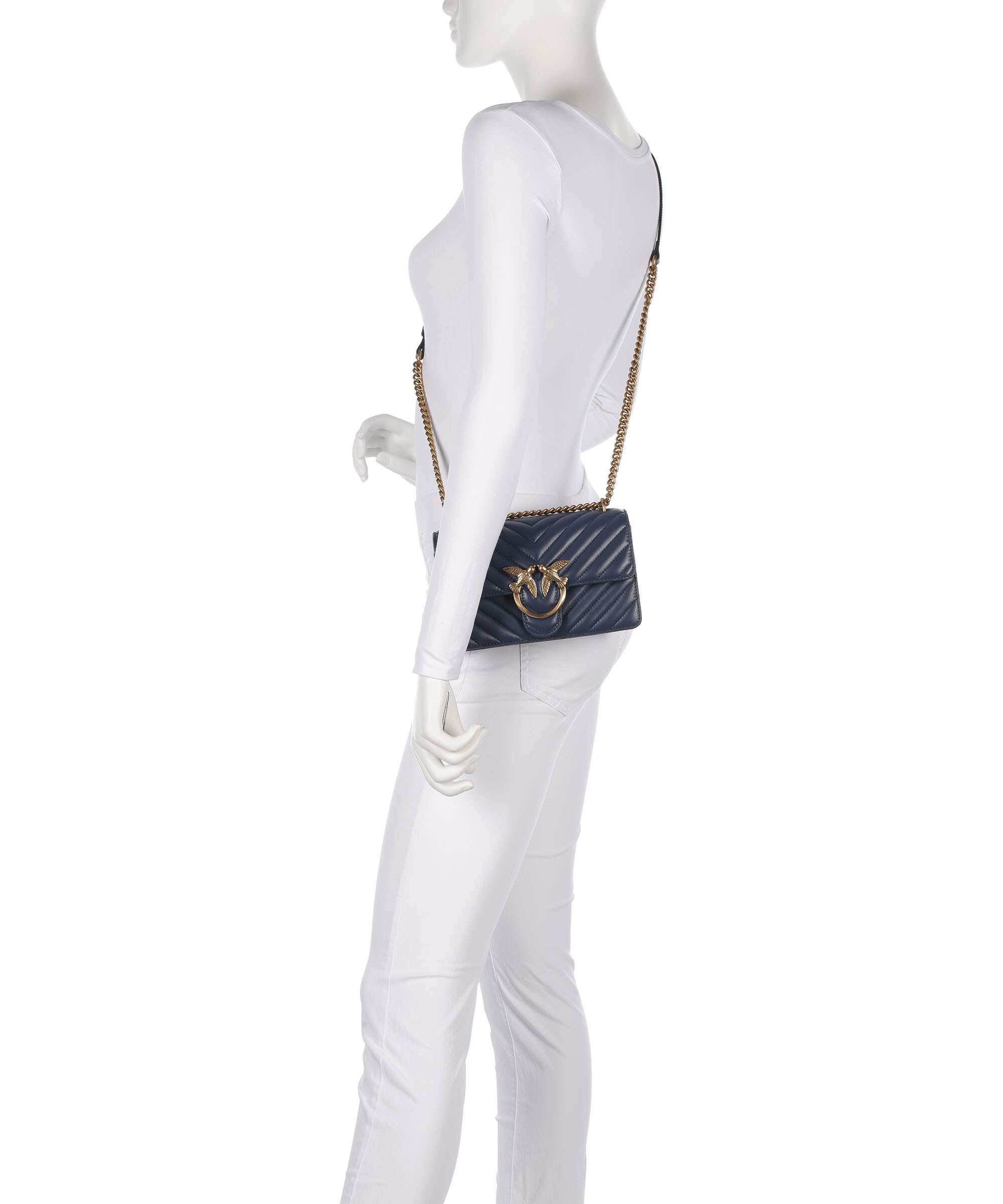 Pinko Love One Mini Shoulder bag blu indaco ombroso/antique gold