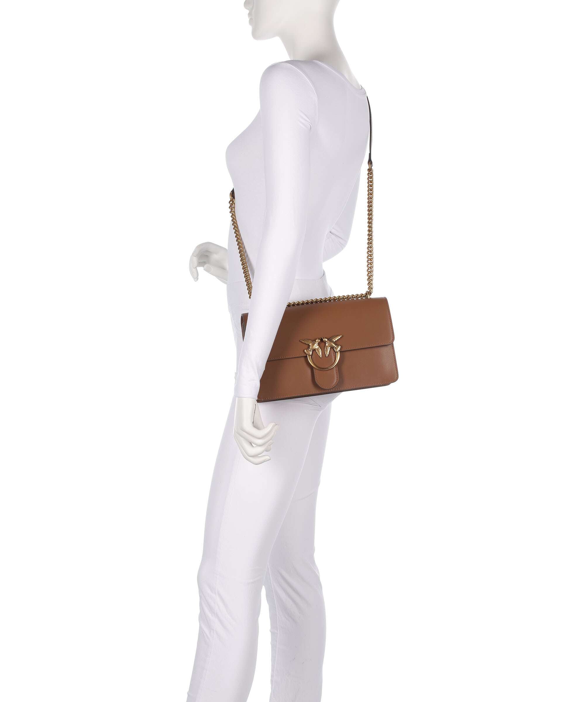 Pinko Love One Classic Shoulder bag marrone/leone/antique gold