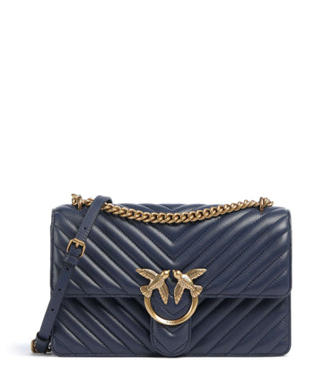 Pinko Love One Classic Torba preko ramena blu indaco ombroso/antique gold