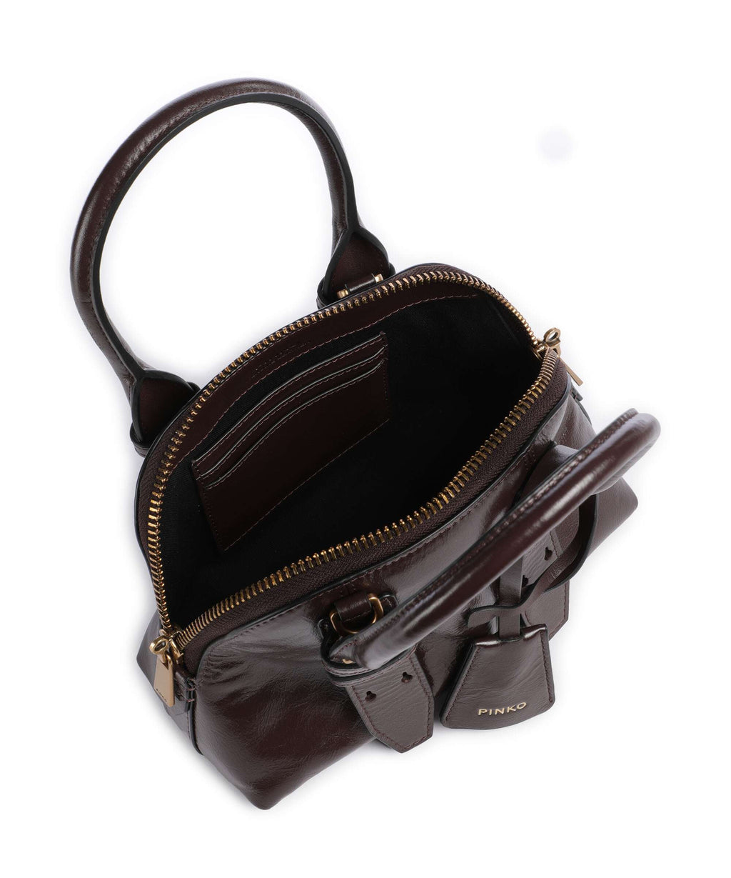 Pinko Bowling Mini Handbag rosso mogano/antique gold