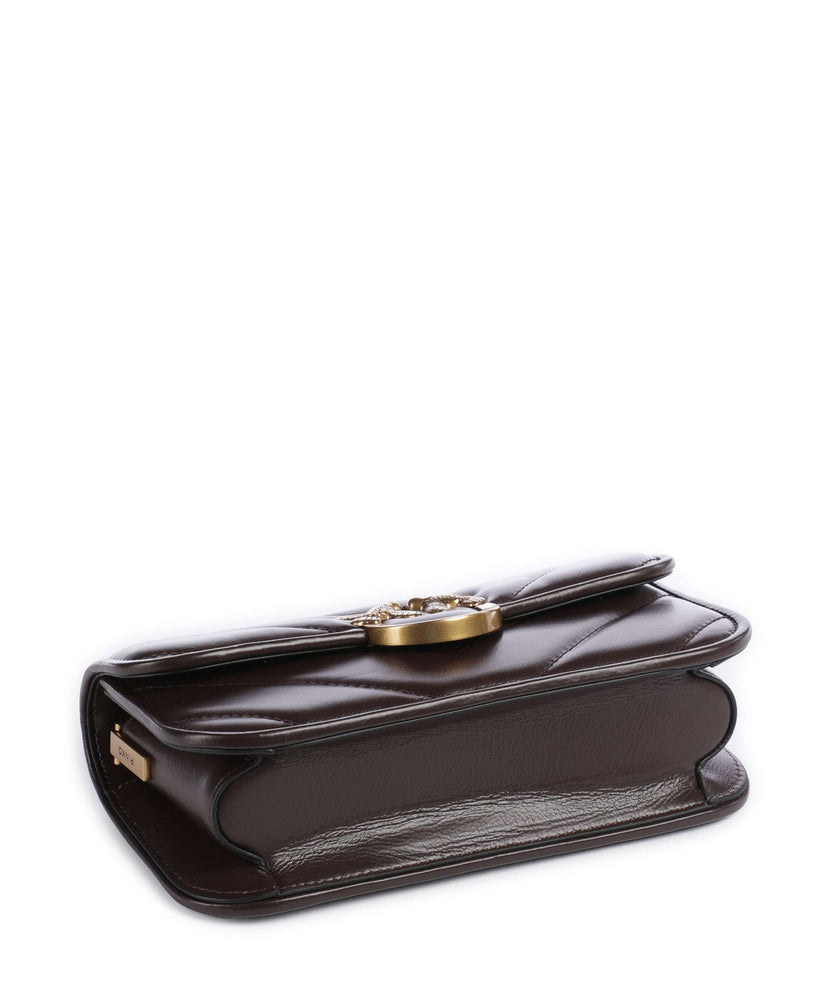 Pinko Love Box Horizontal Shoulder bag rosso mogano/antique gold