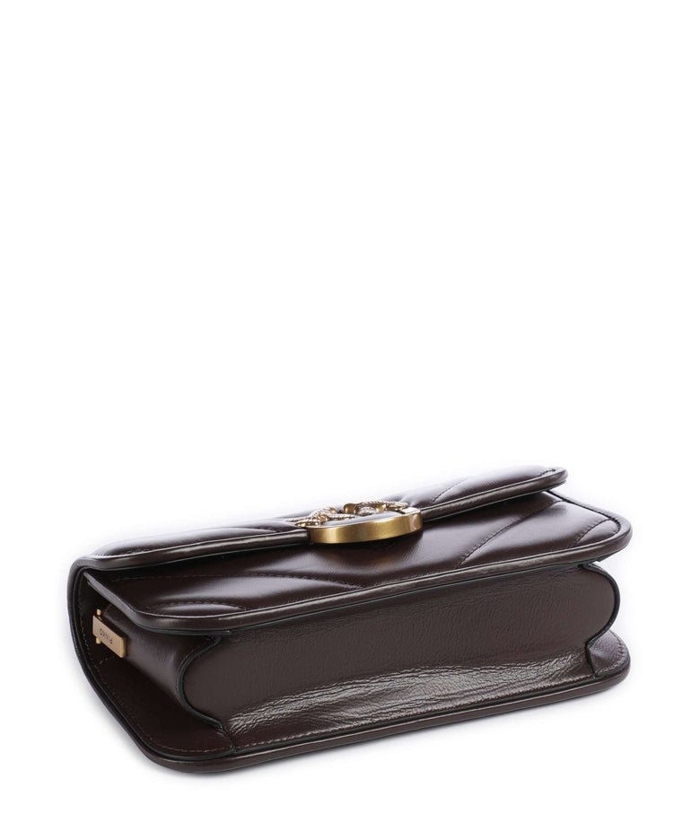 Pinko Love Box Baguette Shoulder bag rosso mogano/antique gold