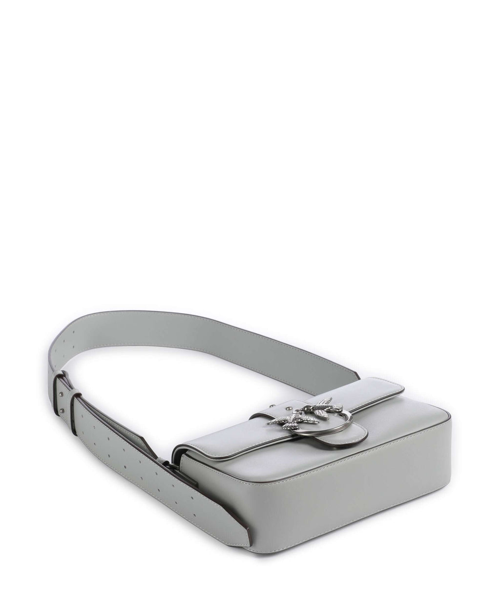 Pinko Love One Mini Slouchy Shoulder bag grigio perla/old silver