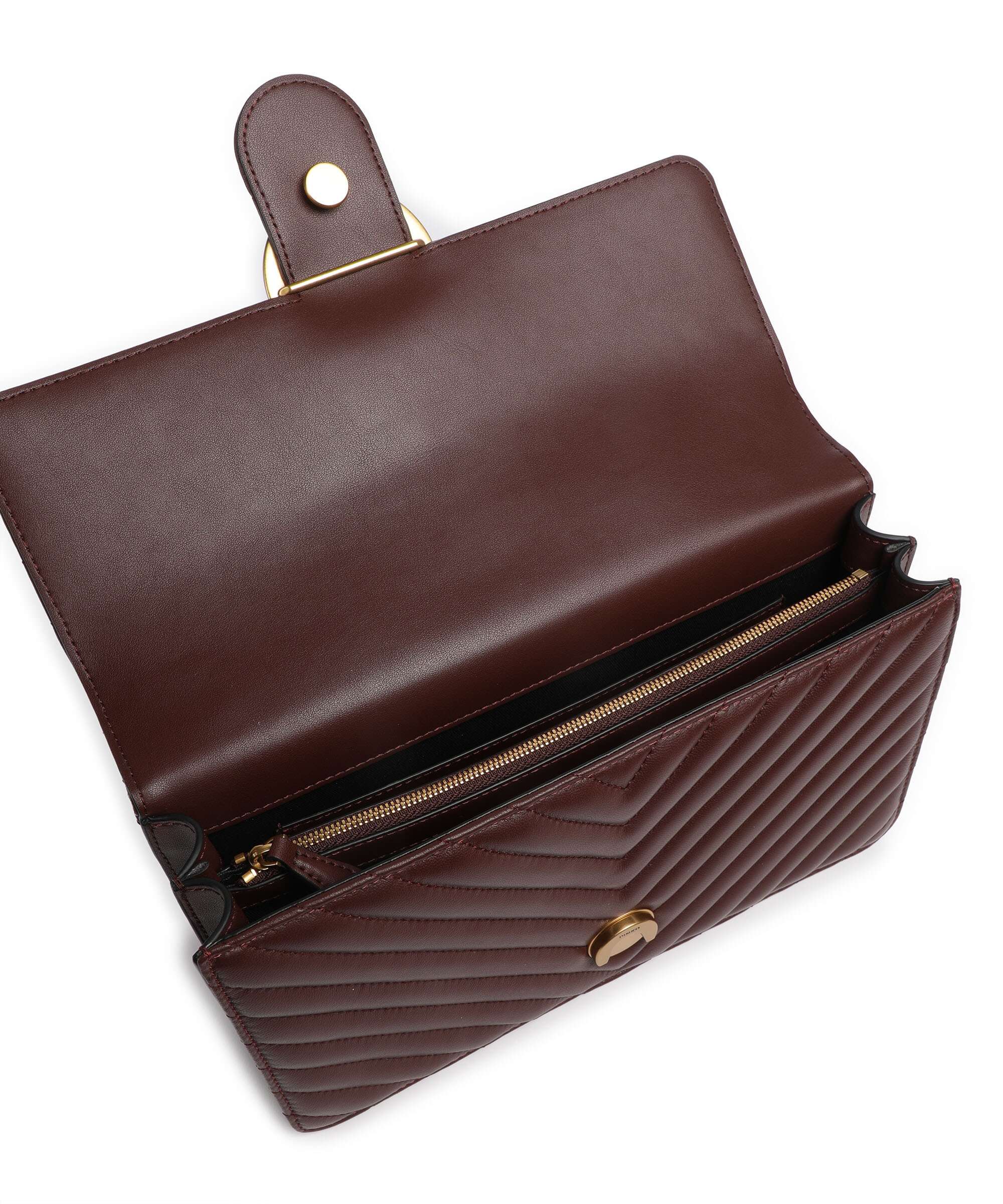 Pinko Love One Classic Shoulder bag rosso vino/antique gold