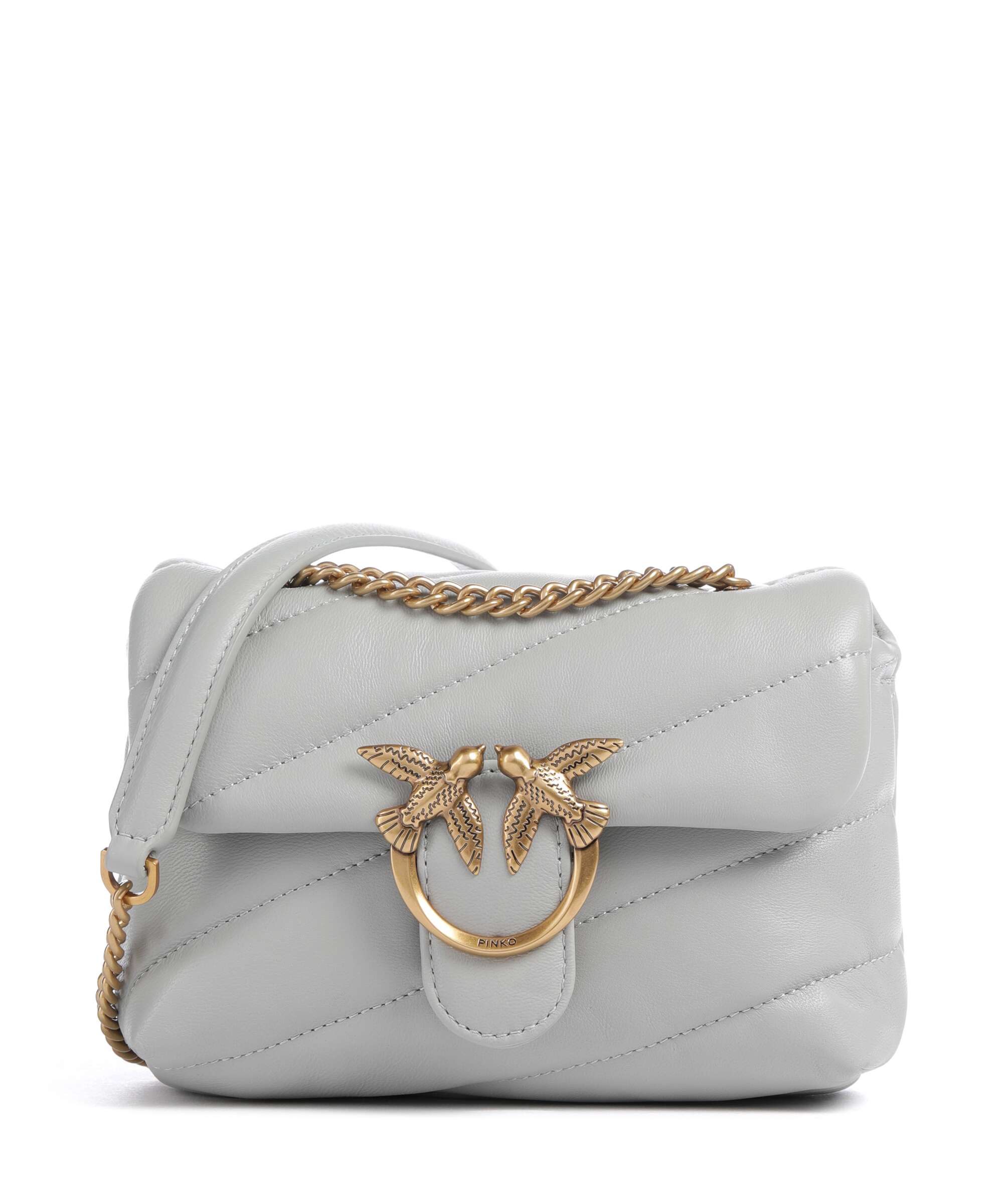 Pinko Love Puff Baby Shoulder bag grigio perla/antique gold