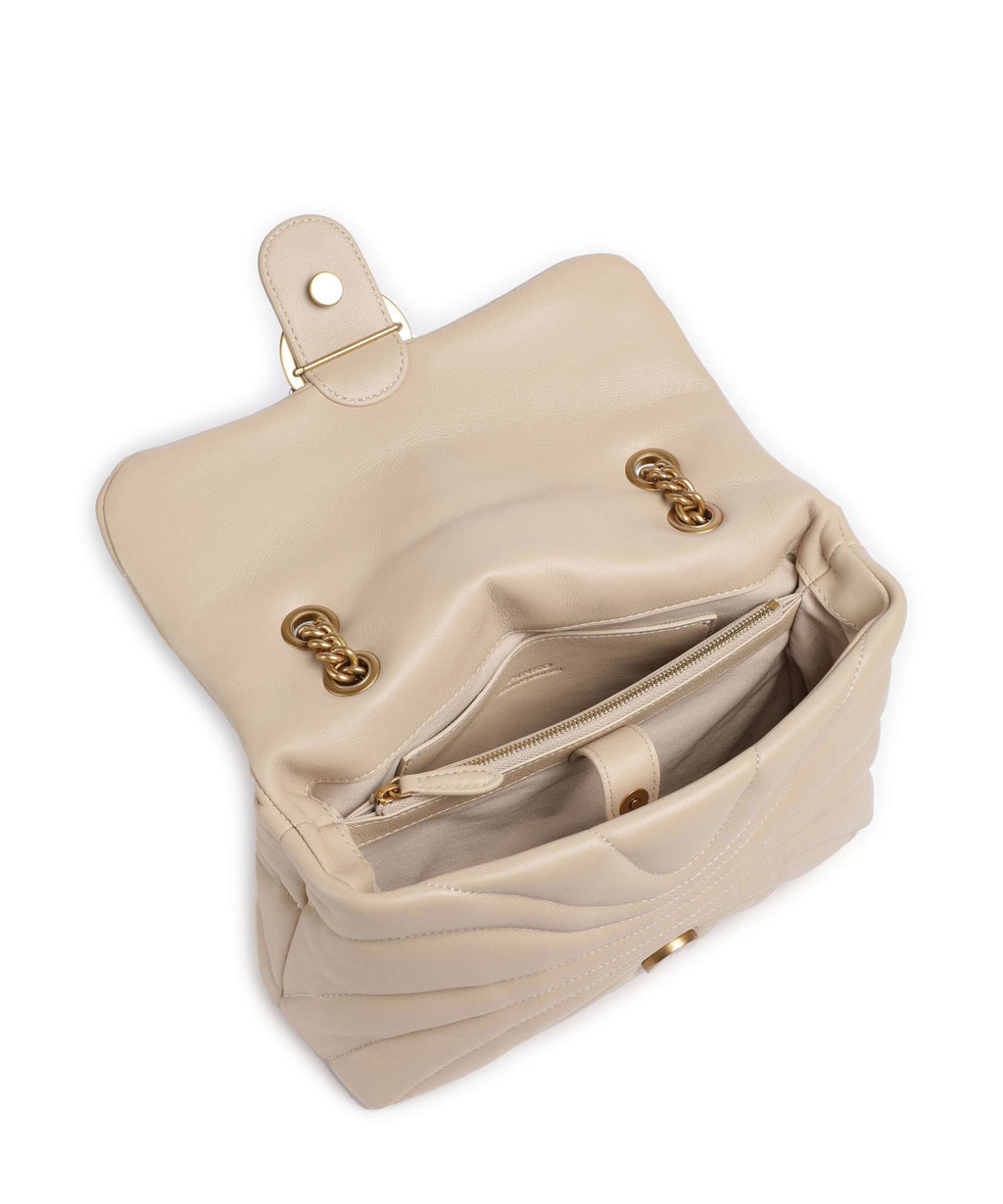 Pinko Love Puff Classic Shoulder bag beige/grigio fumo/antique gold