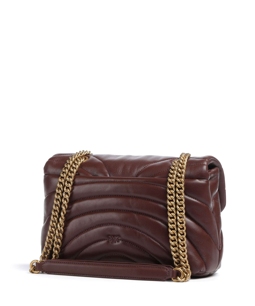 Pinko Love Puff Classic Shoulder bag burgundy wine/antique gold