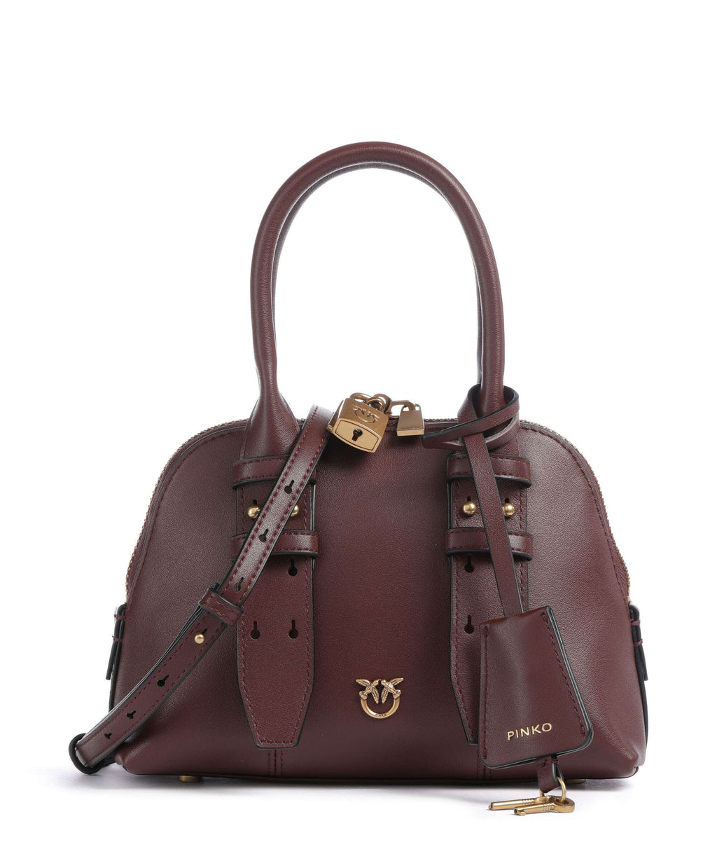 Pinko Bowling Mini Handbag burgundy wine/antique gold
