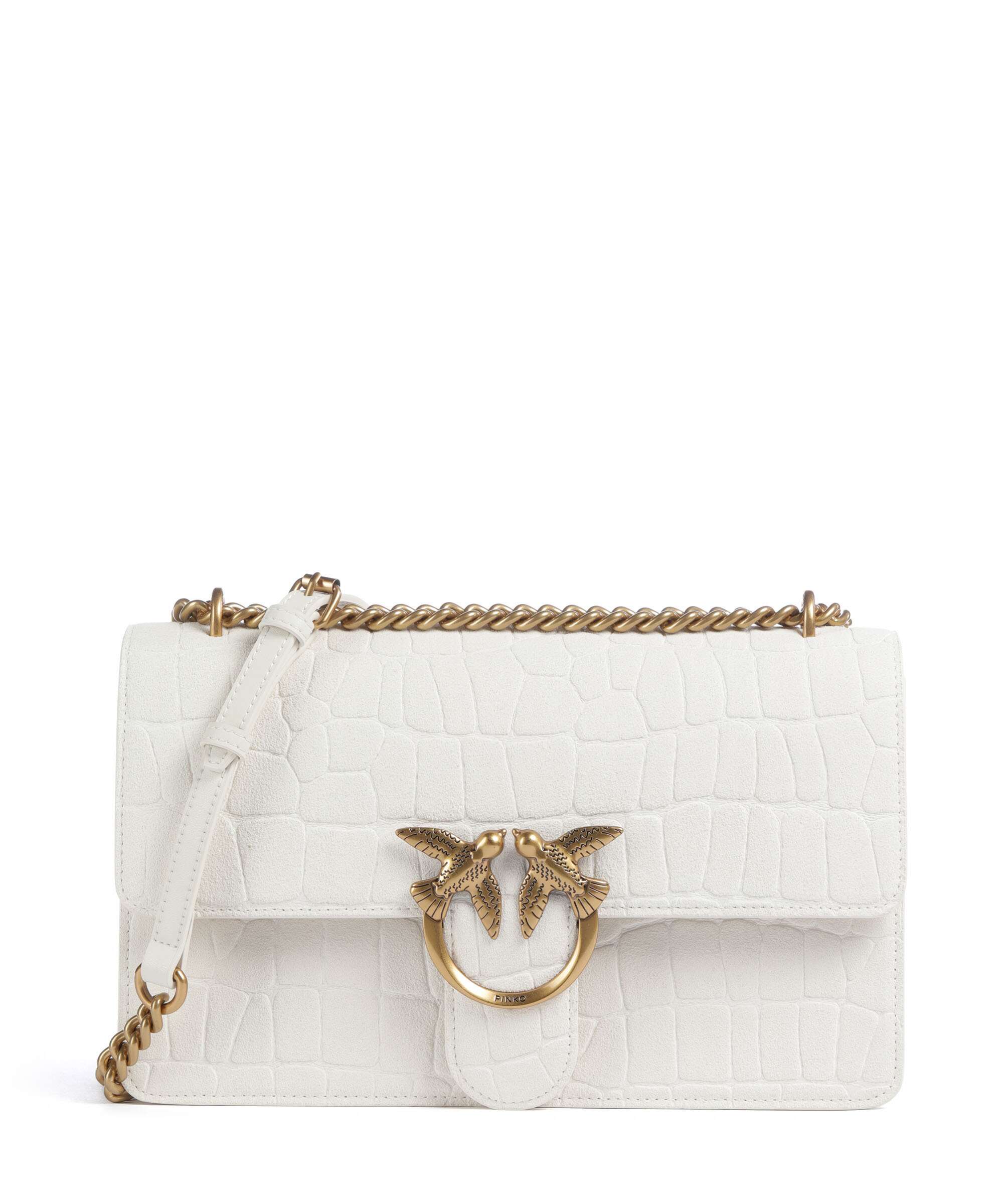 Pinko Love One Classic Shoulder bag bianco nembo/antique gold