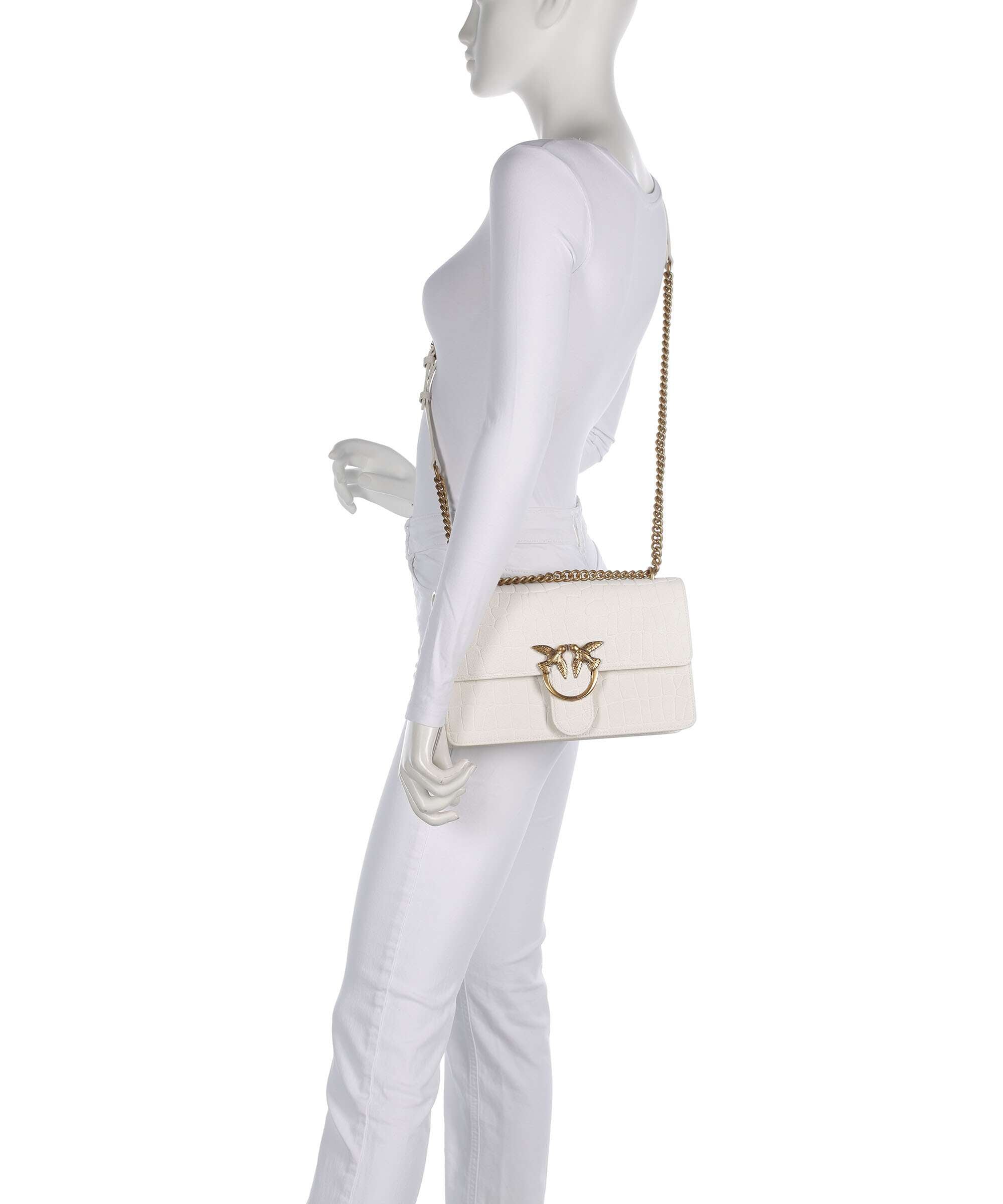 Pinko Love One Classic Shoulder bag bianco nembo/antique gold