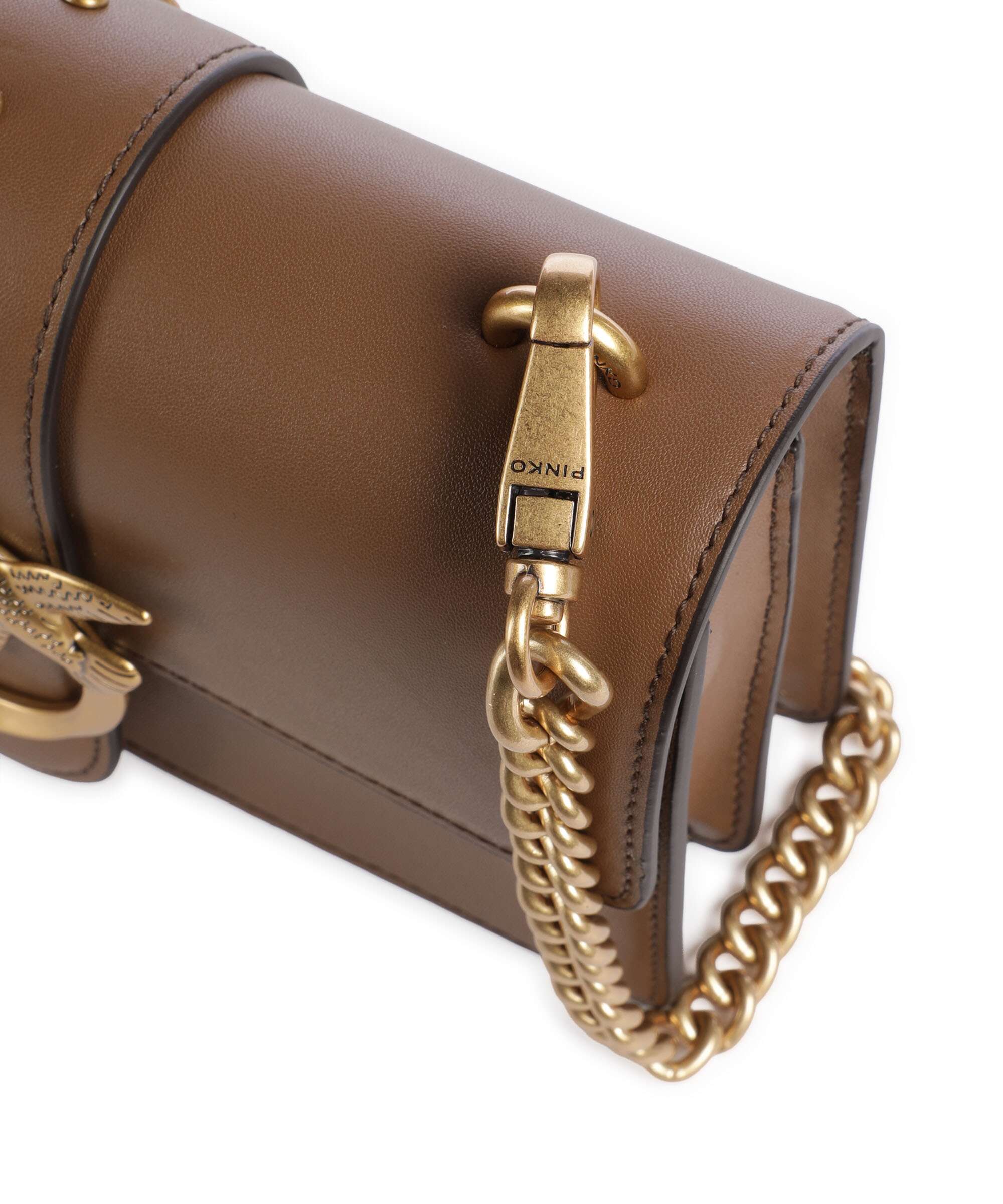 Pinko Love One Mini Crossbody bag marrone cognac/antique gold