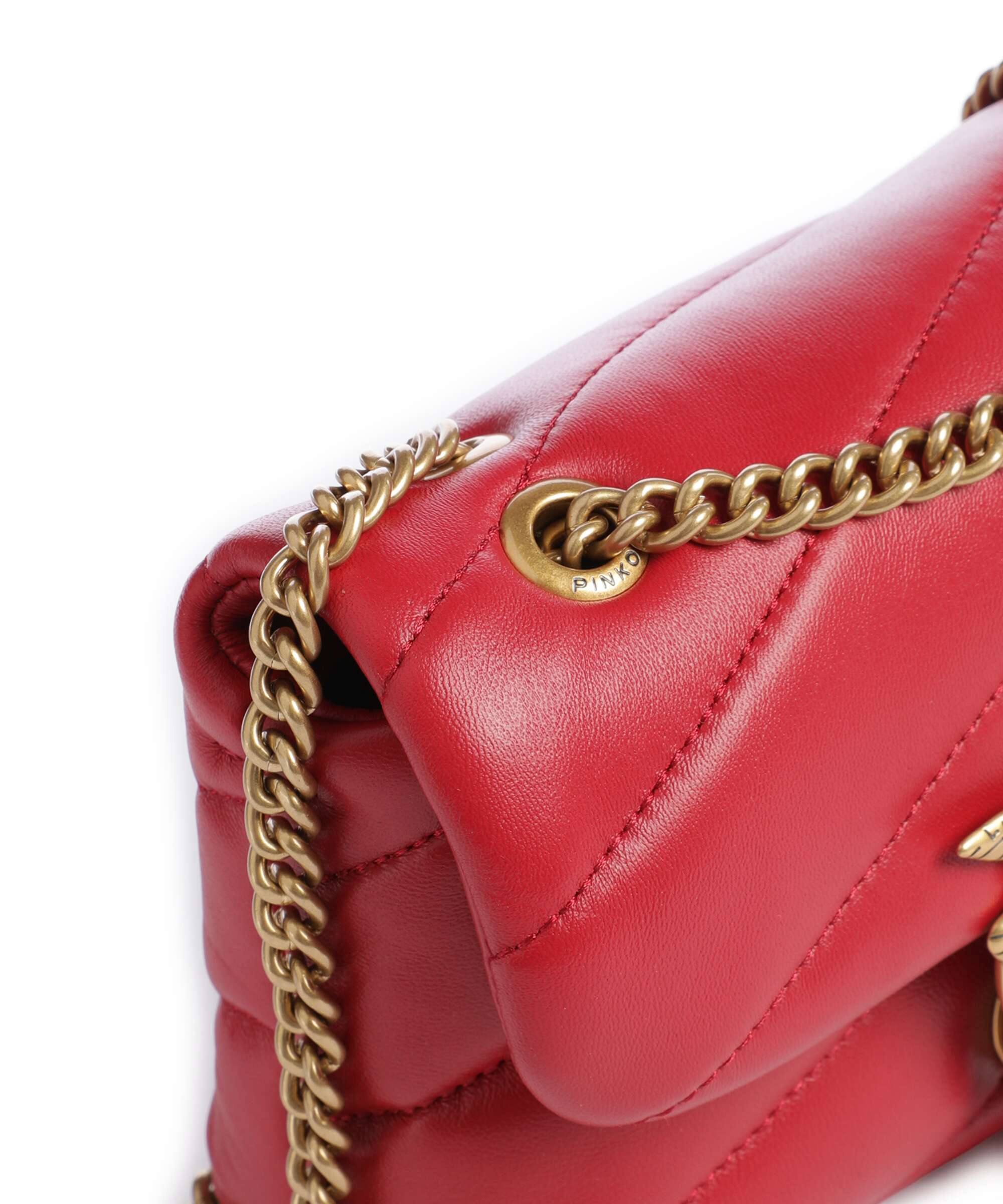 Pinko Love Puff Baby Shoulder bag rosso rio/antique gold
