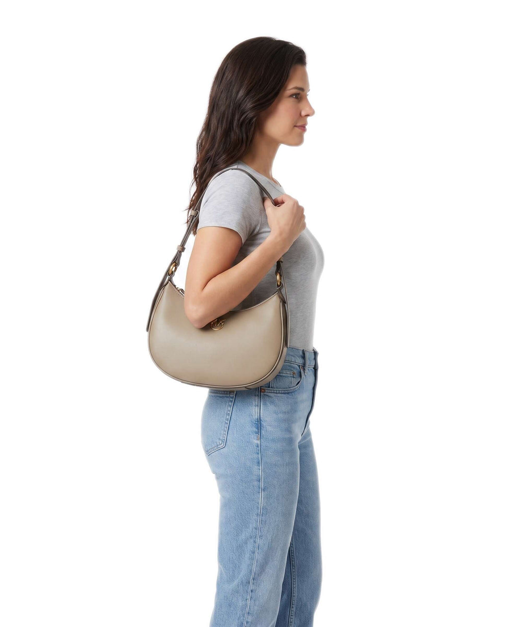 Pinko Half Moon Mini Shoulder bag grigio talpa/antique gold