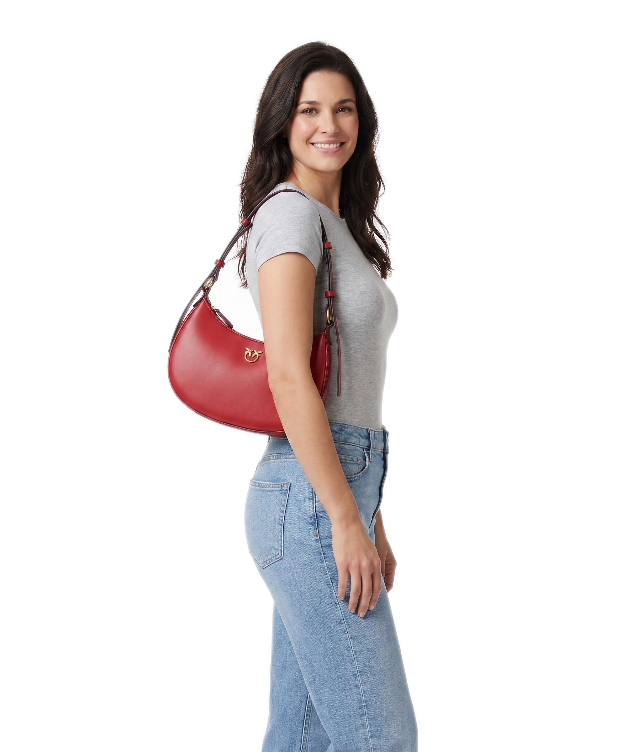Pinko Half Moon Mini Shoulder bag rosso rio/antique gold