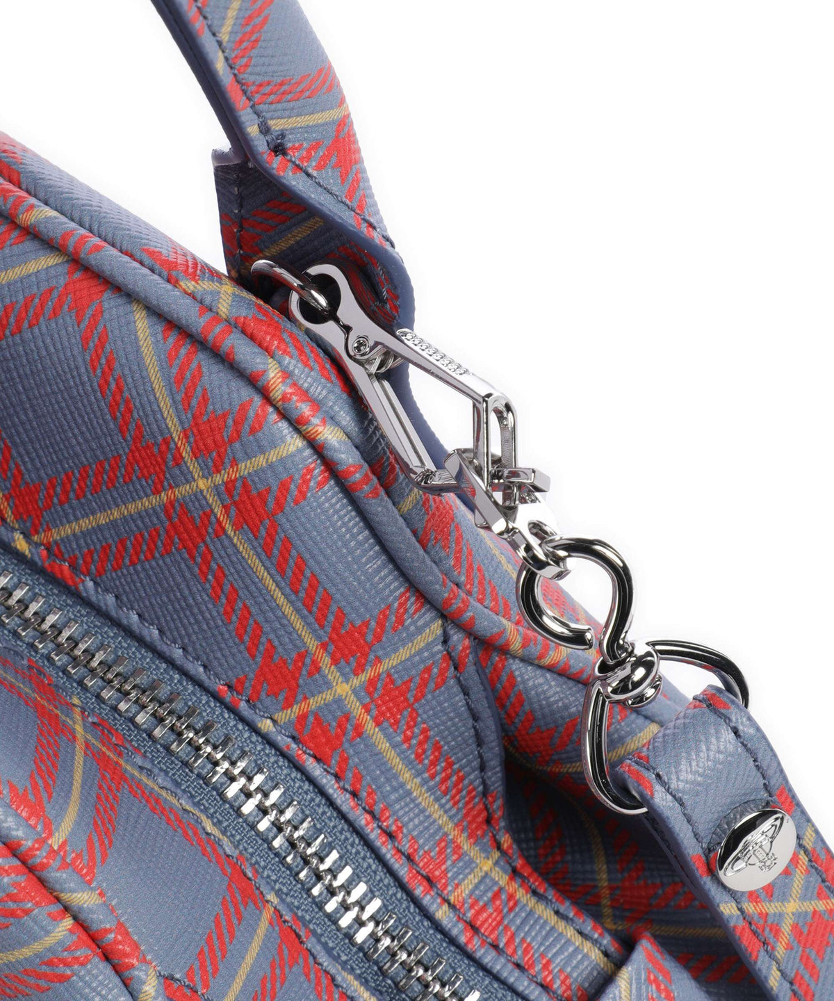 Vivienne Westwood Yasmine Saffiano Printed Small Handbag blue/orange tartan