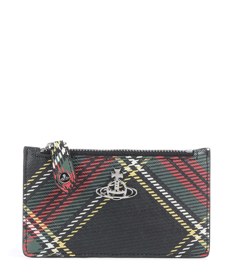 Vivienne Westwood Saffiano Printed Slim Credit card holder chelsea tartan