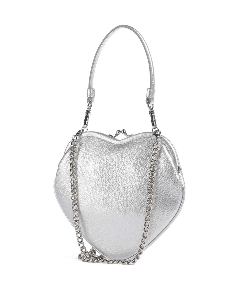 Vivienne Westwood Belle Heart Frame Re-Vegan Grain Shoulder bag silver