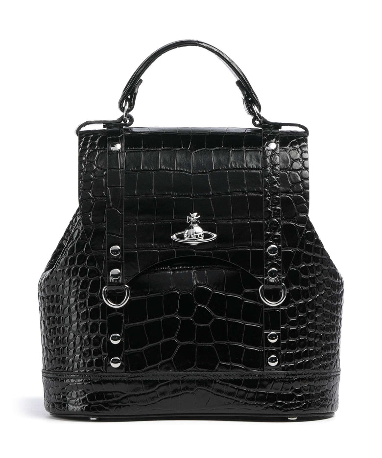 Vivienne Westwood Max Embossed Croc Small Backpack black