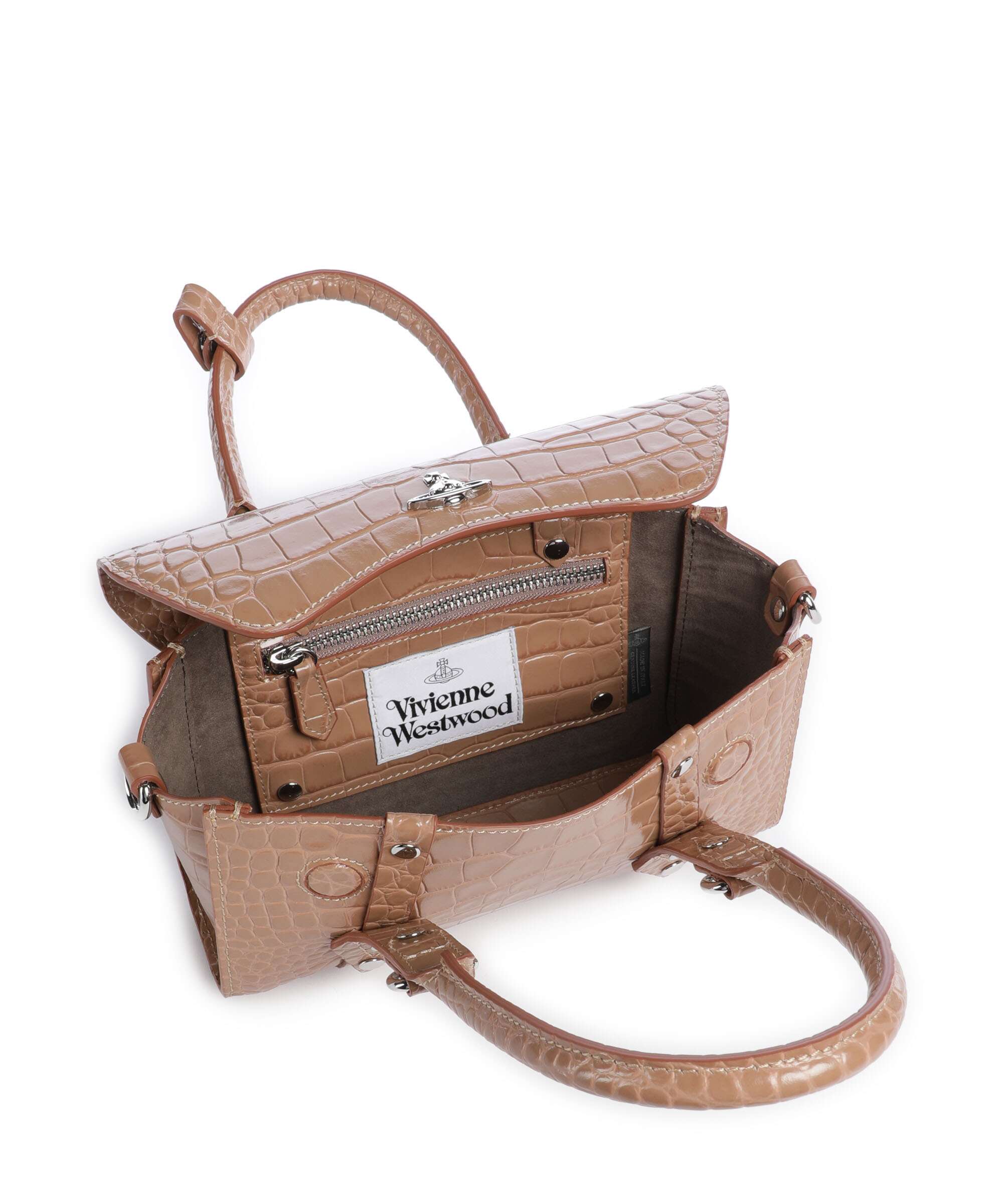 Vivienne Westwood Bettina Embossed Croc Mini Handbag dusty pink