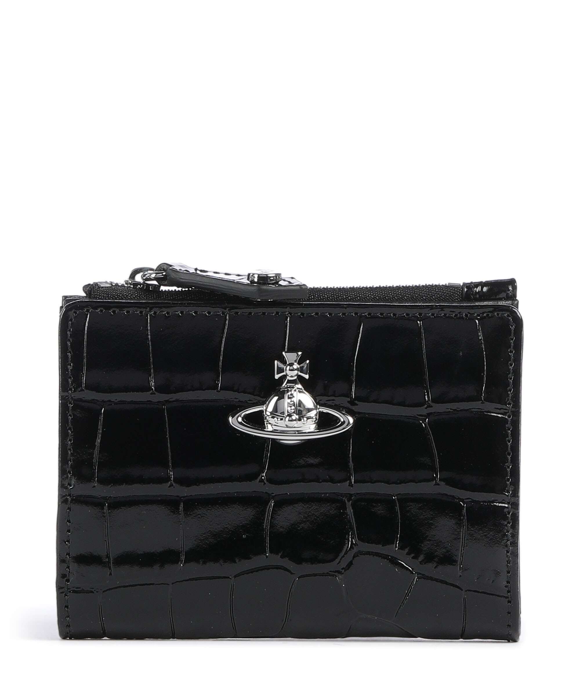 Vivienne Westwood Embossed Croc Slim Wallet black