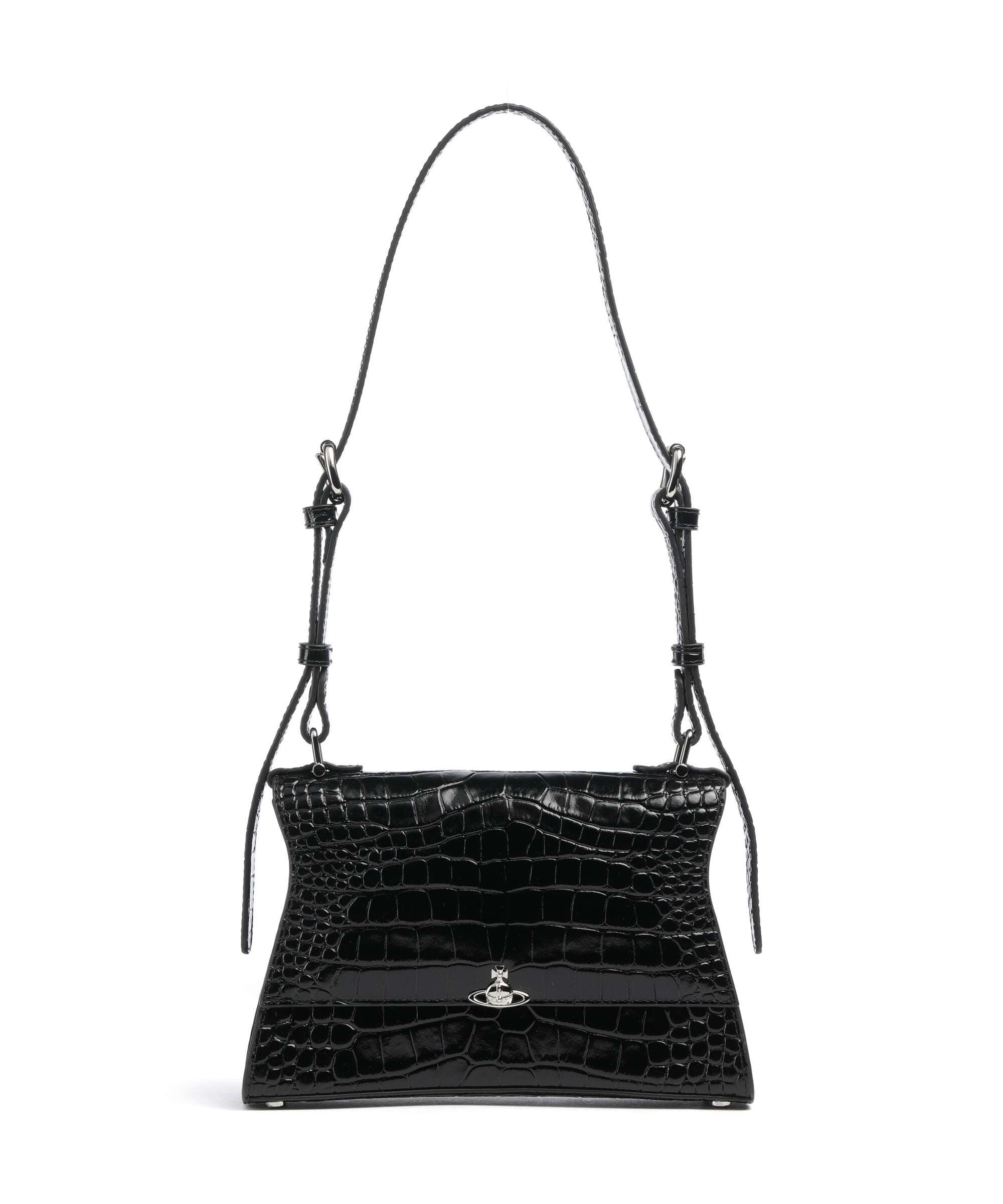 Vivienne Westwood Bianca Embossed Croc S Shoulder bag black