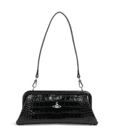 Vivienne Westwood Jane Frame Embossed Croc Torba preko ramena black