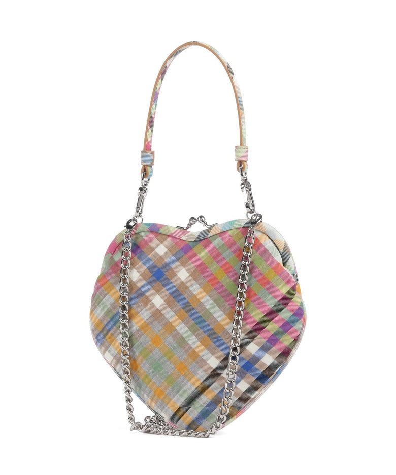 Vivienne Westwood Belle Heart Frame Heather Check Crossbody bag multicolour
