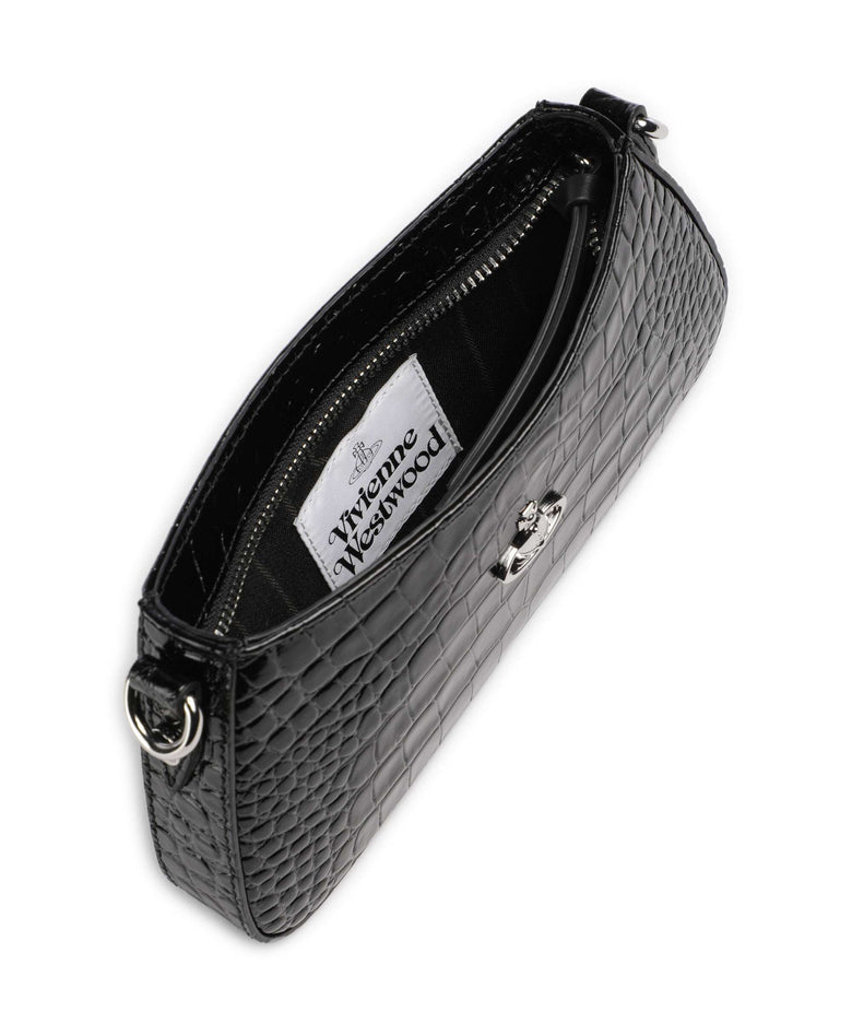 Vivienne Westwood Tasha Embossed Croc Shoulder bag black