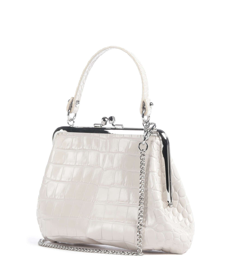 Vivienne Westwood Granny Frame Embossed Croc Handbag pearl white