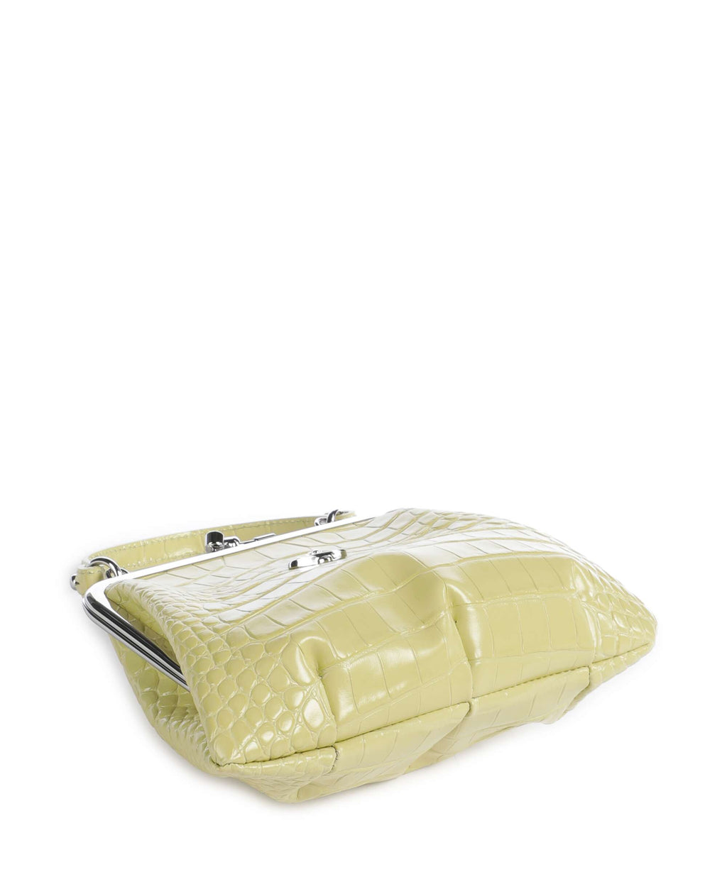 Vivienne Westwood Granny Frame Embossed Croc Handbag lime green