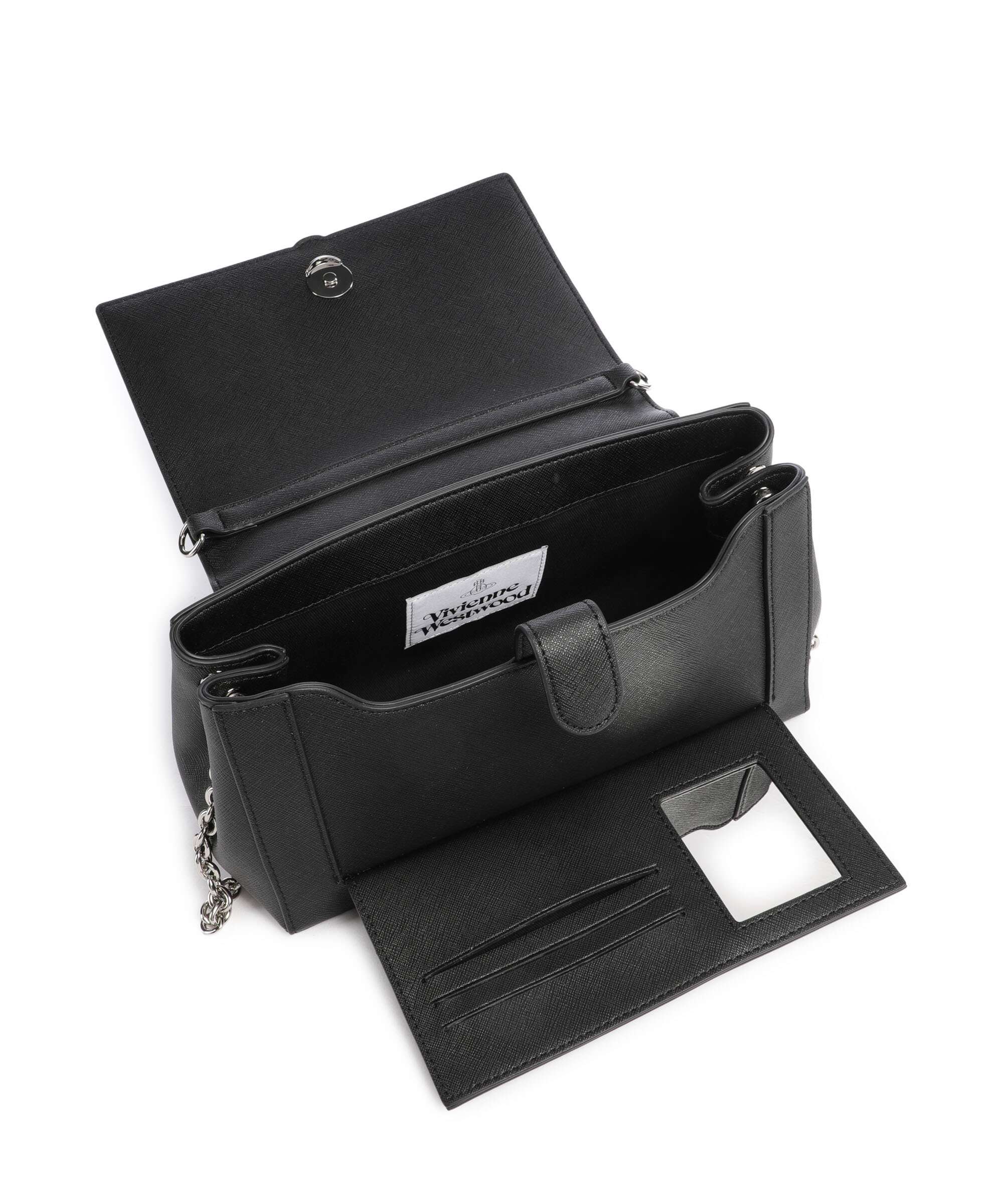 Vivienne Westwood Hazel Saffiano Plain Medium Shoulder bag black