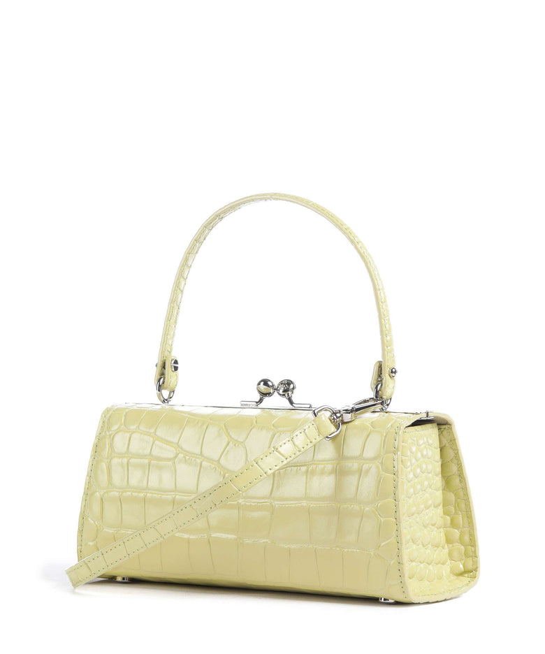 Vivienne Westwood Doll Frame Embossed Croc XL Handbag lime green