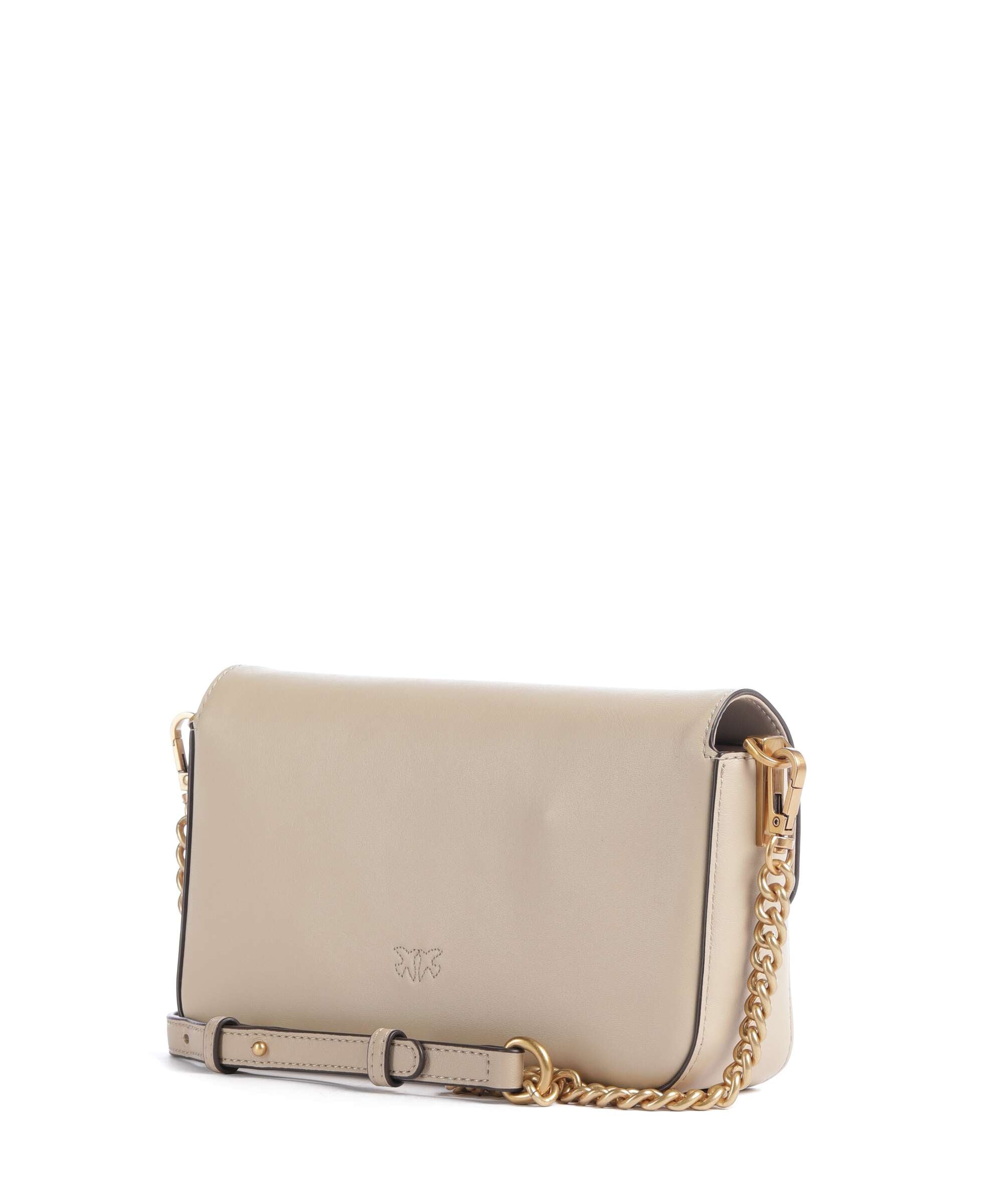 Pinko Love One Mini Slouchy Crossbody bag beige/grigio fumo/antique gold